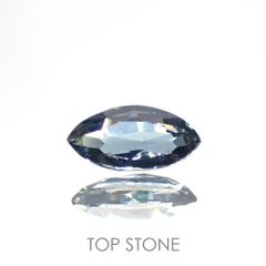 サファリン(宝石名ブルー・サフィリン) スリランカ産 0.414ct ソ付(彩珠)[20106501]6.9×3.4mm前後
