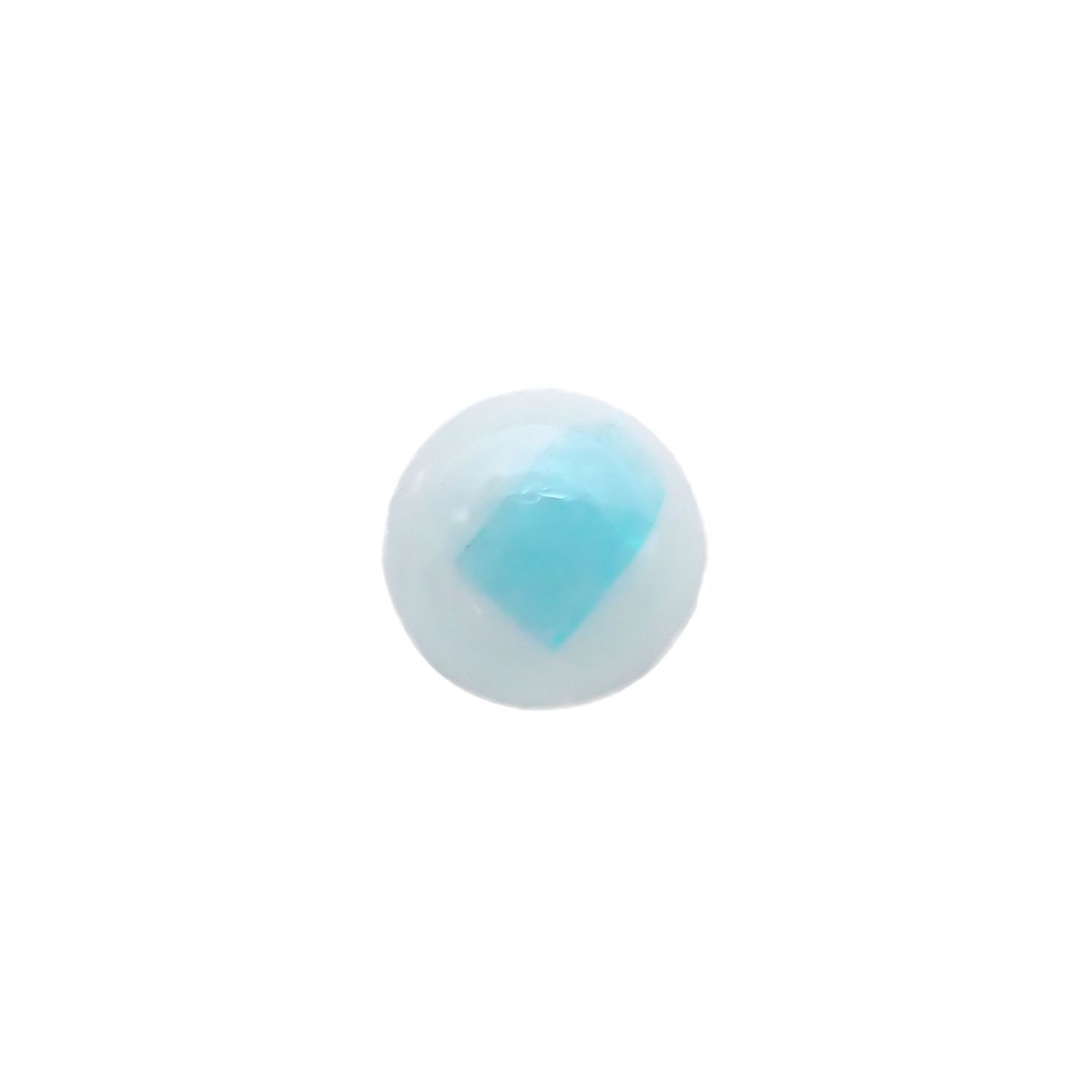 パライバトルマリンインクォーツ(宝石名トルマリンインクォーツ/別名パライバ・トルマリンインクォーツ) ブラジル産 2.582ct ソ付(宝貴協)[210611243]8.3×8.2mm前後