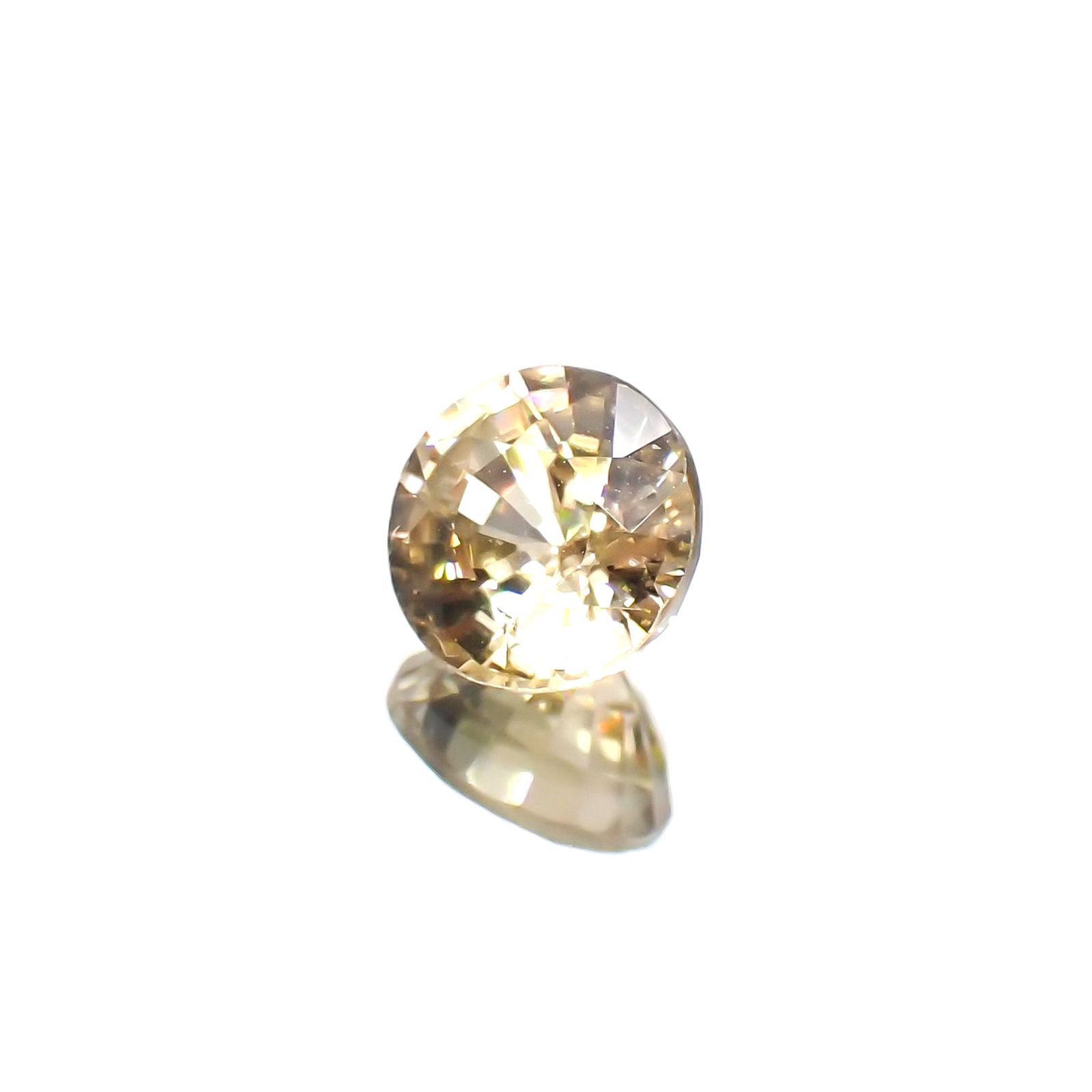 イエロージルコン(宝石名ジルコン)スリランカ/カンボジア産 1.63ct 識別済[220114839]6.5x6.5mm前後