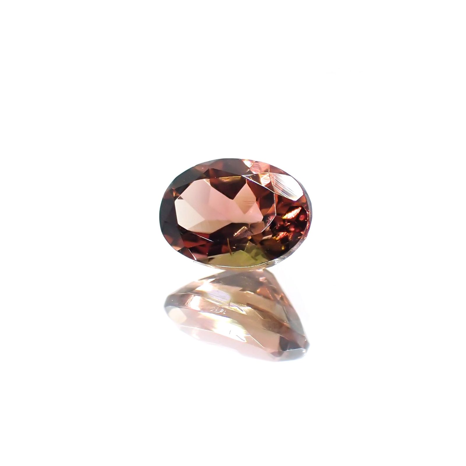 バイカラートルマリン(宝石名トルマリン) ブラジル/アフリカ産 0.95ct 識別済[211013570]7.2×5.1mm前後