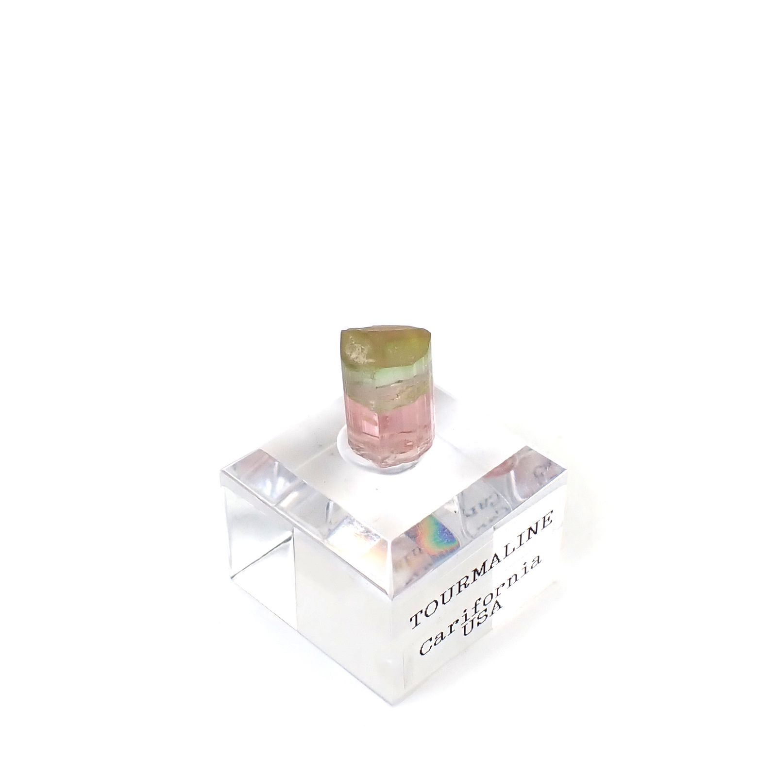 トルマリン柱状結晶原石 アメリカ・カリフォルニア州産 アクリル台座付き 9.72ct(1.94g) / 8.5x8.7x13.3mm前後 [260632361]