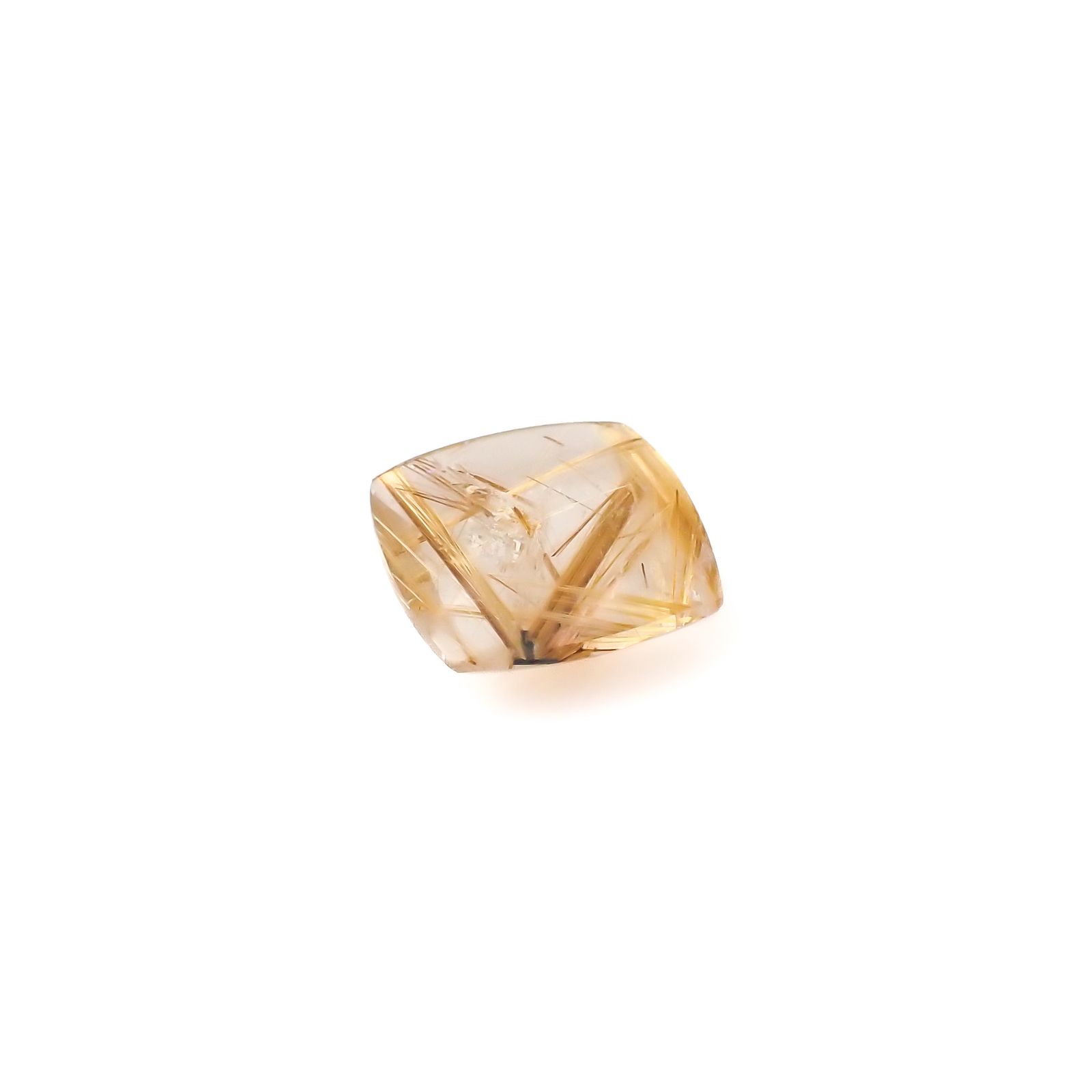 太陽ルチルクォーツ ブラジル産 10.88ct[240427310]15.3x14.6mm前後