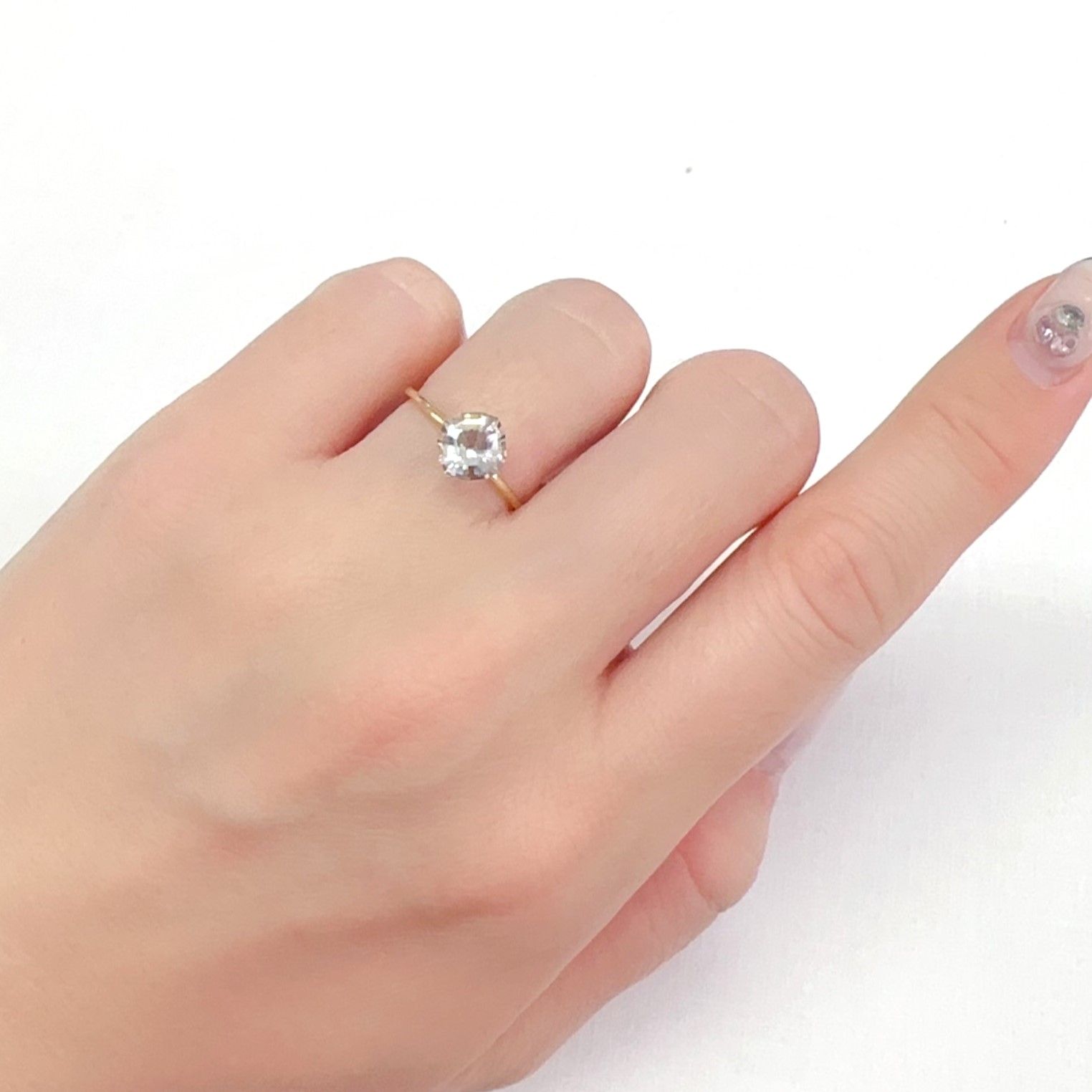 ◇カスタムカット◇ティンカーベルクォーツ ブラジル産 1.04ct[240125451]6.9x6.7mm前後
