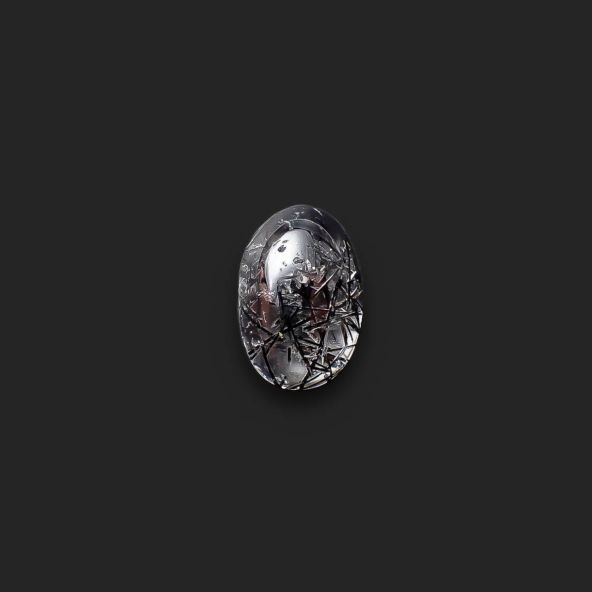 ブラックトルマリンインクォーツ ブラジル産 6.53ct[240427063]15x10.1mm前後