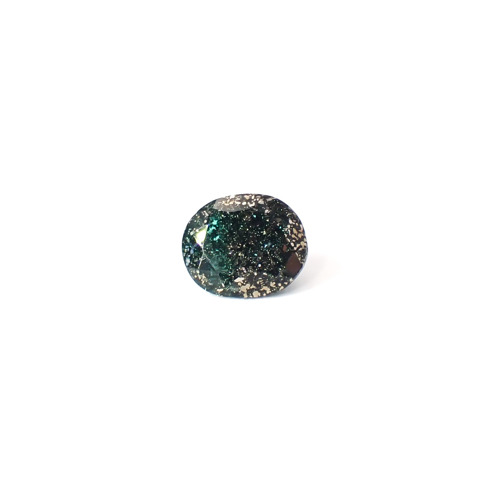 パイライトインエメラルド コロンビア産 0.48ct / 5.3x4.4mm前後 [260532122]