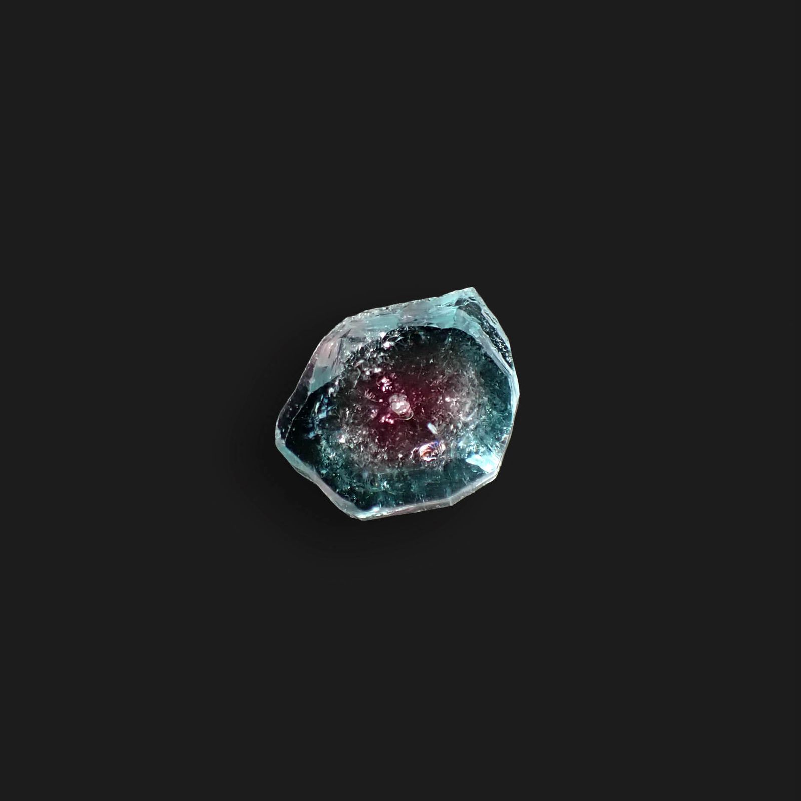 ウォーターメロントルマリン 原石スライス アフガニスタン産 2.33ct [250430212]8.8x7.1mm前後