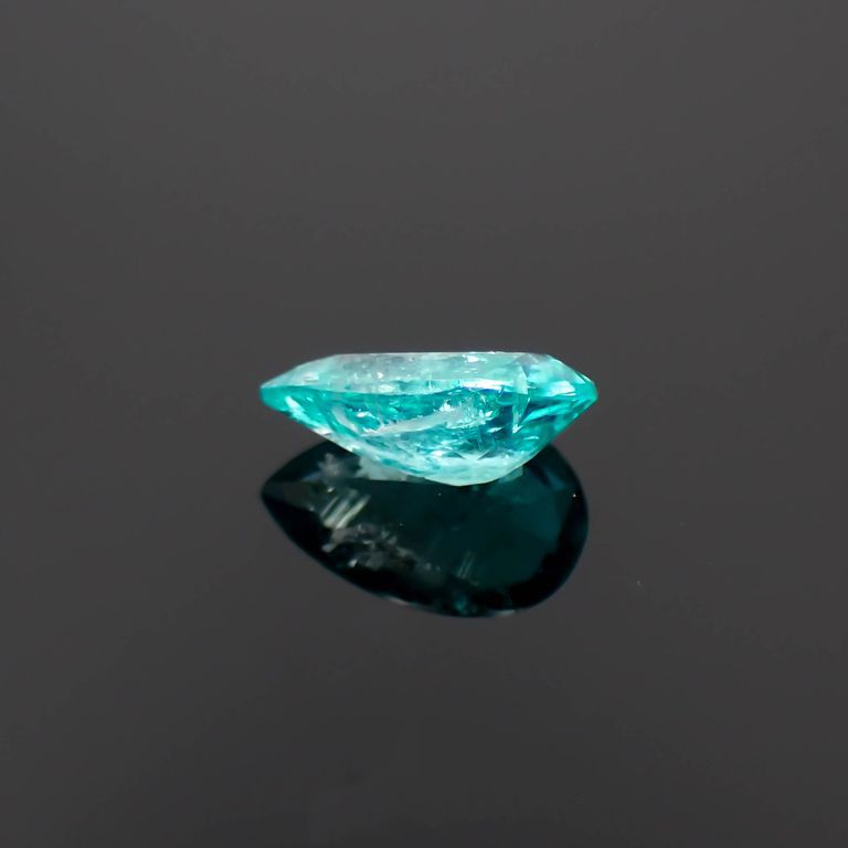 パライバトルマリン(宝石名トルマリン/別名パライバ・トルマリン)ブラジル・キントス鉱山産 0.340ct ソ付(宝貴協)[221018748]6x3.9mm前後