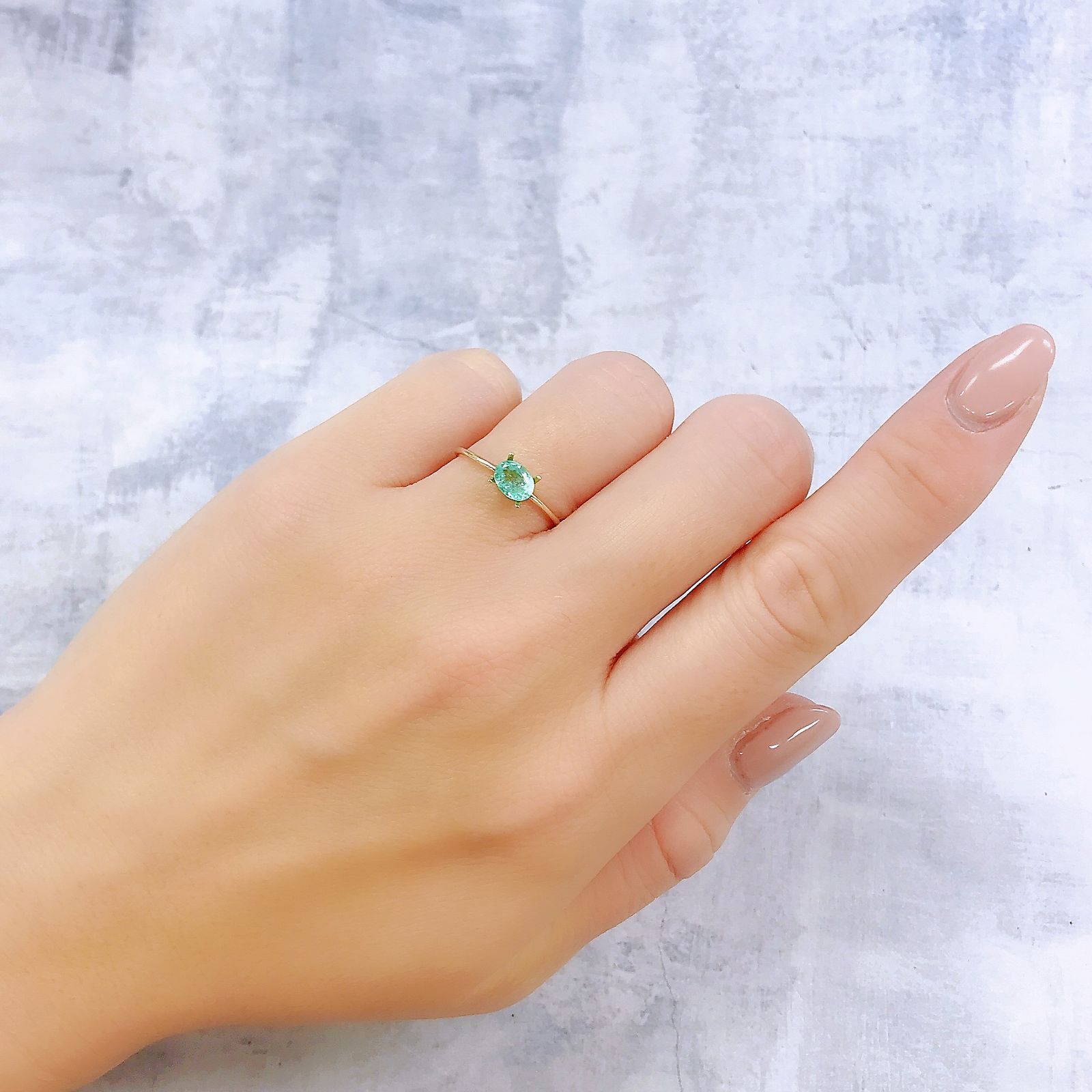 パライバトルマリン(宝石名トルマリン/別名パライバ・トルマリン)ブラジル・キントス鉱山産 0.505ct ソ付(宝貴協)[221018745]5.7x4.3mm前後