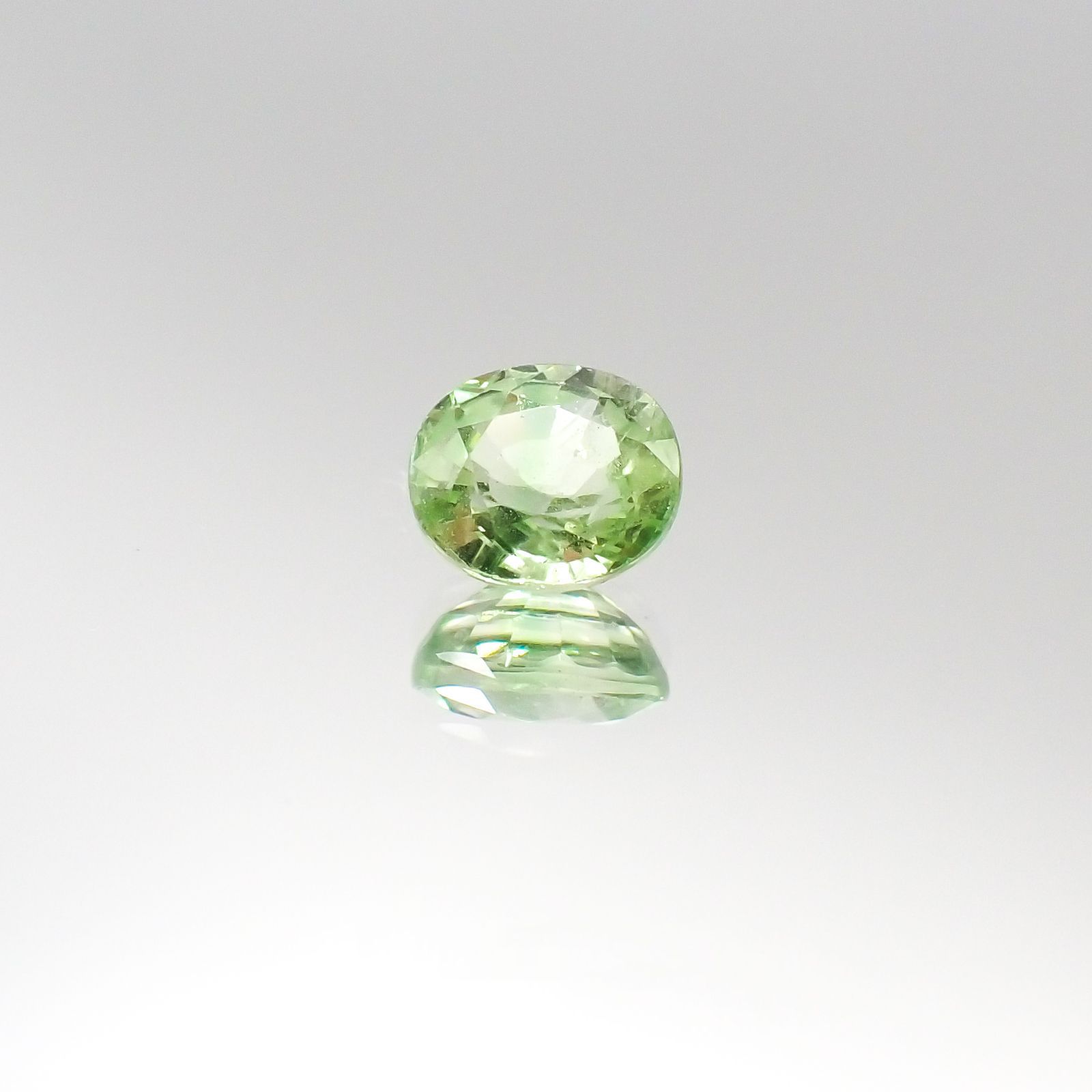 ミントガーネット(宝石名グリーン グロッシュラー・ガーネット)タンザニア・メレラニ鉱山産 1.07ct 識別済[230622489]6.3x5.4mm前後