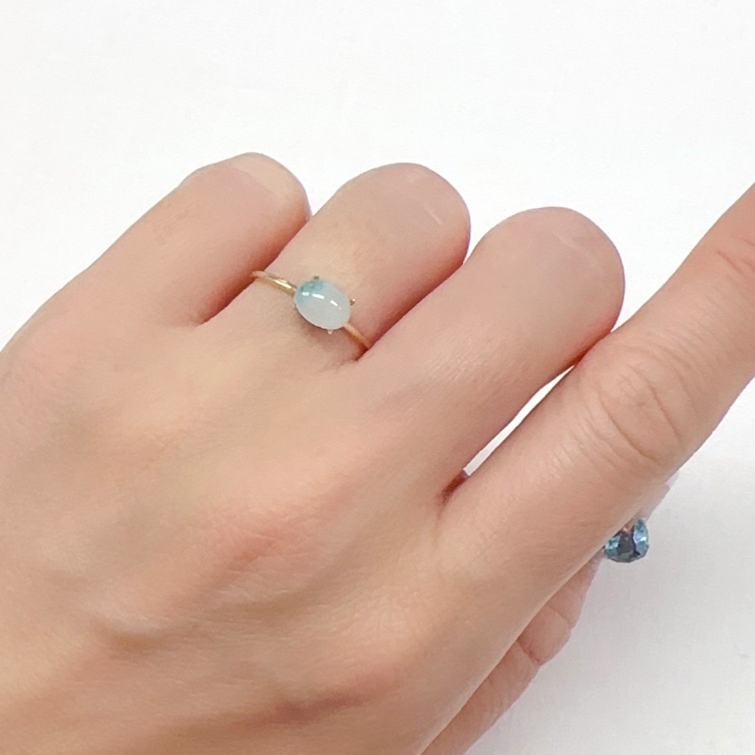 パライバトルマリンインクォーツ ブラジル産 0.91ct[240226358]7x5.2mm前後