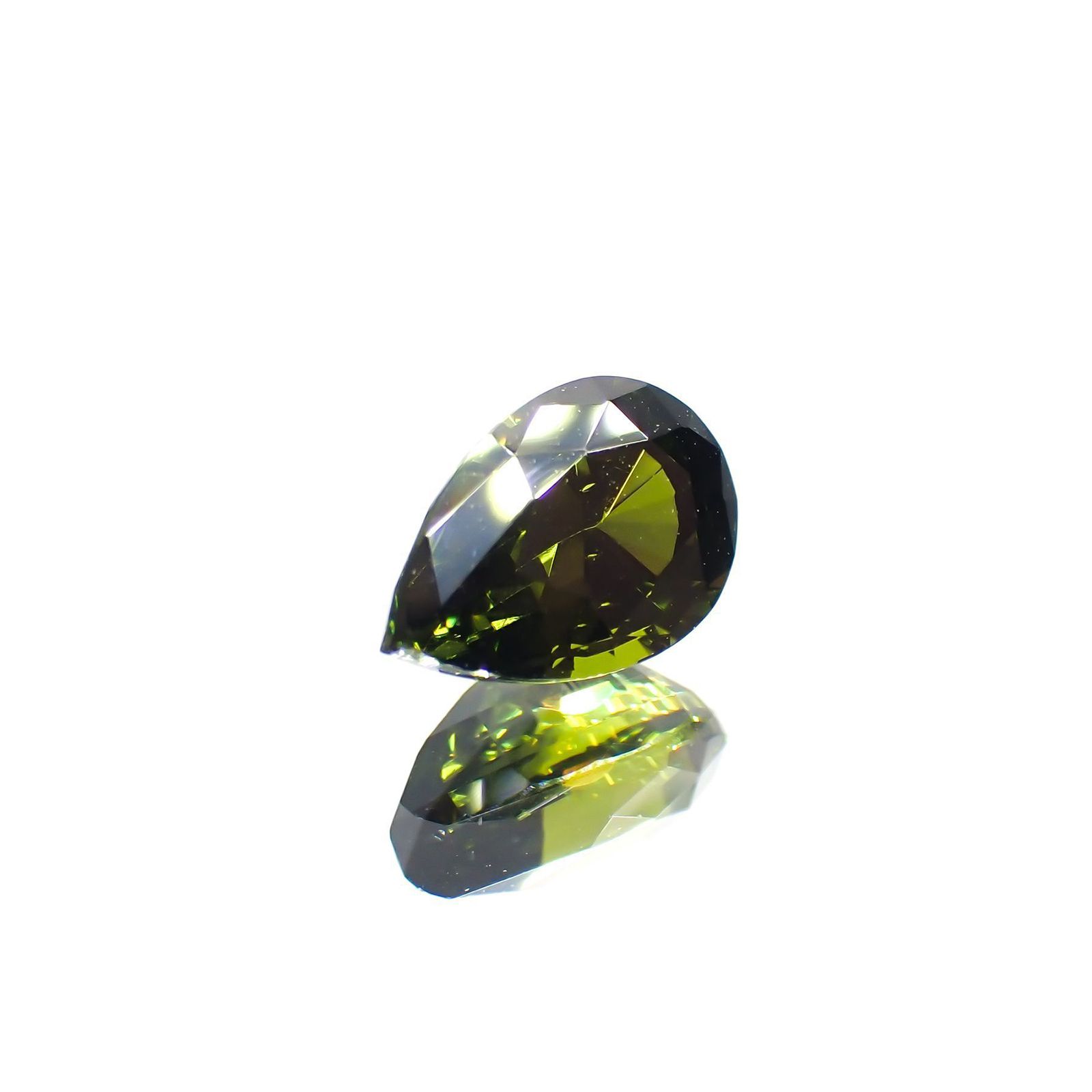グリーンジルコン(宝石名ジルコン)スリランカ/コロンビア産 1.28ct 識別済[231124283]7.5x5.2mm前後