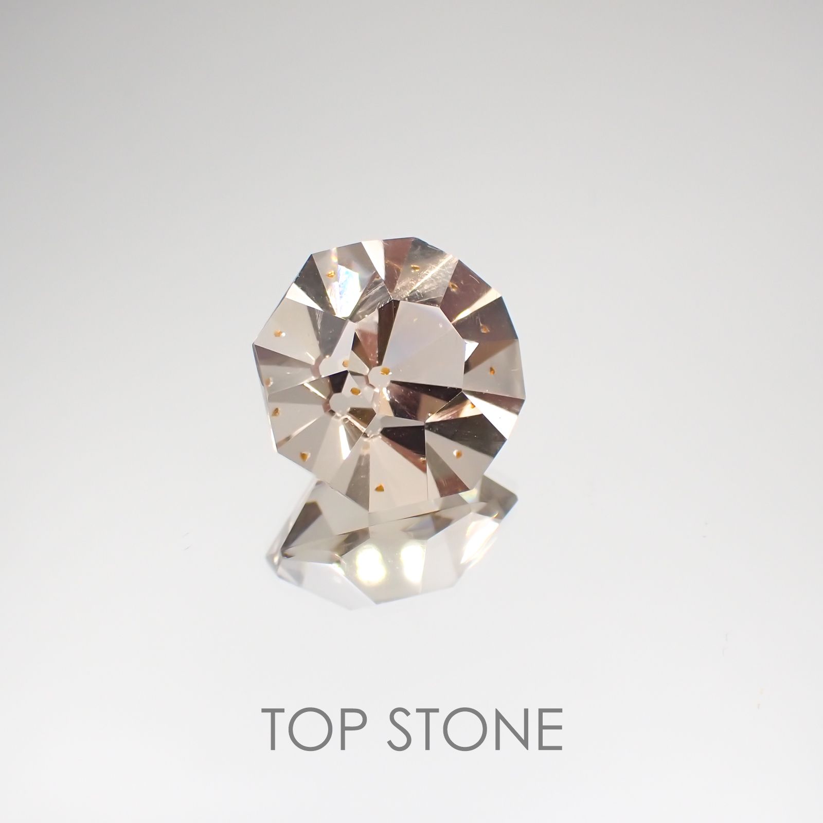 ◇オクタゴンカット◇ガーネットインスモーキークォーツ ブラジル産 ルース 17.37ct[210410527]16.3×16.2mm前後