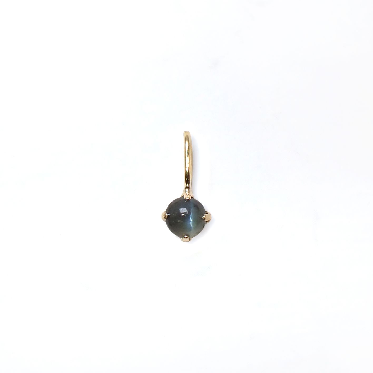 ◇K18 Petitデザイン限定品◇一粒石ジュエリー | アレキサンドライトキャッツアイ 3mm [チャーム/ペンダントトップ※チェーン別売り]