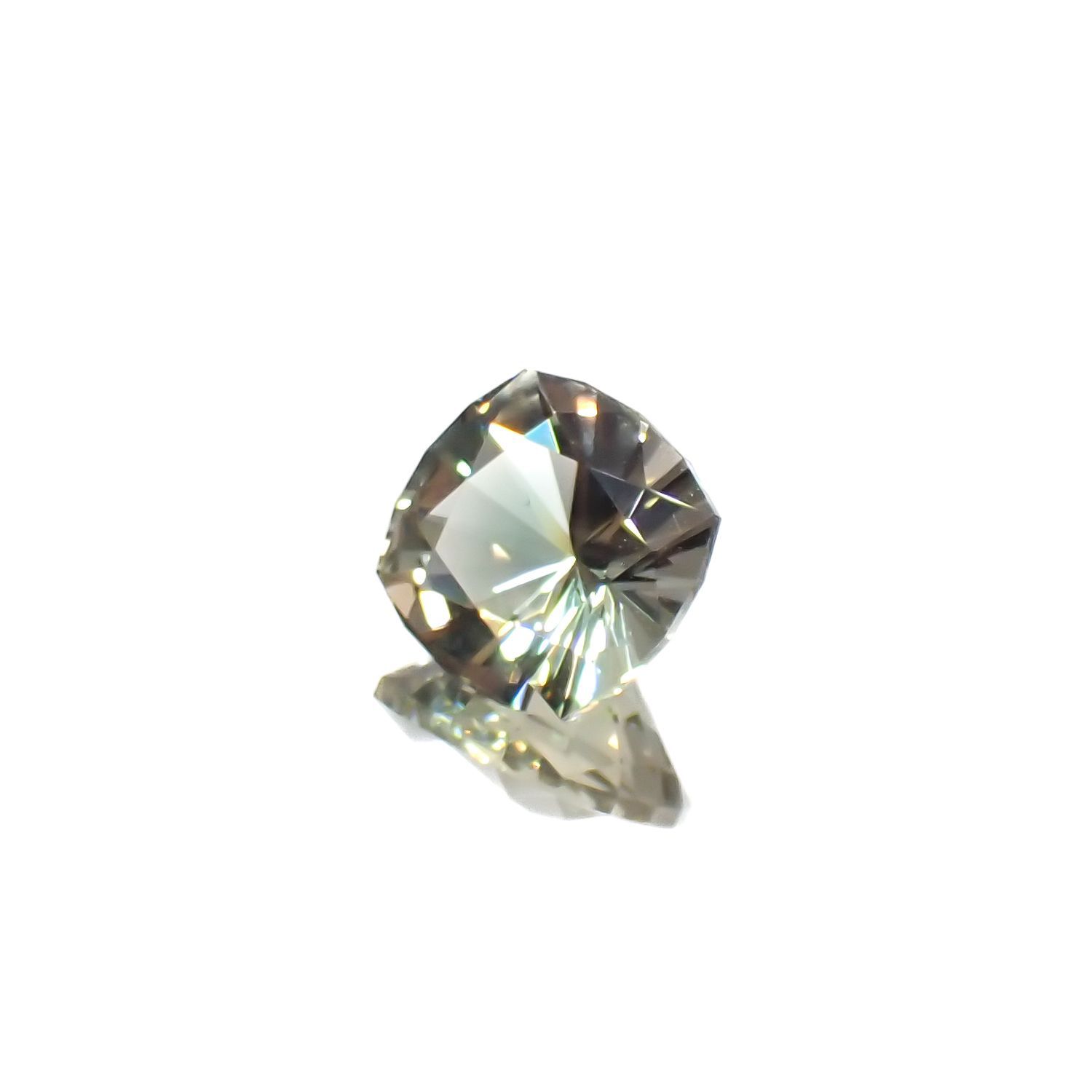 ◇カスタムカット◇バイカラーオレゴンサンストーン(宝石名ラブラドライト)アメリカ・オレゴン州産 2.83ct 識別済[230321115]9.1x9.1mm前後