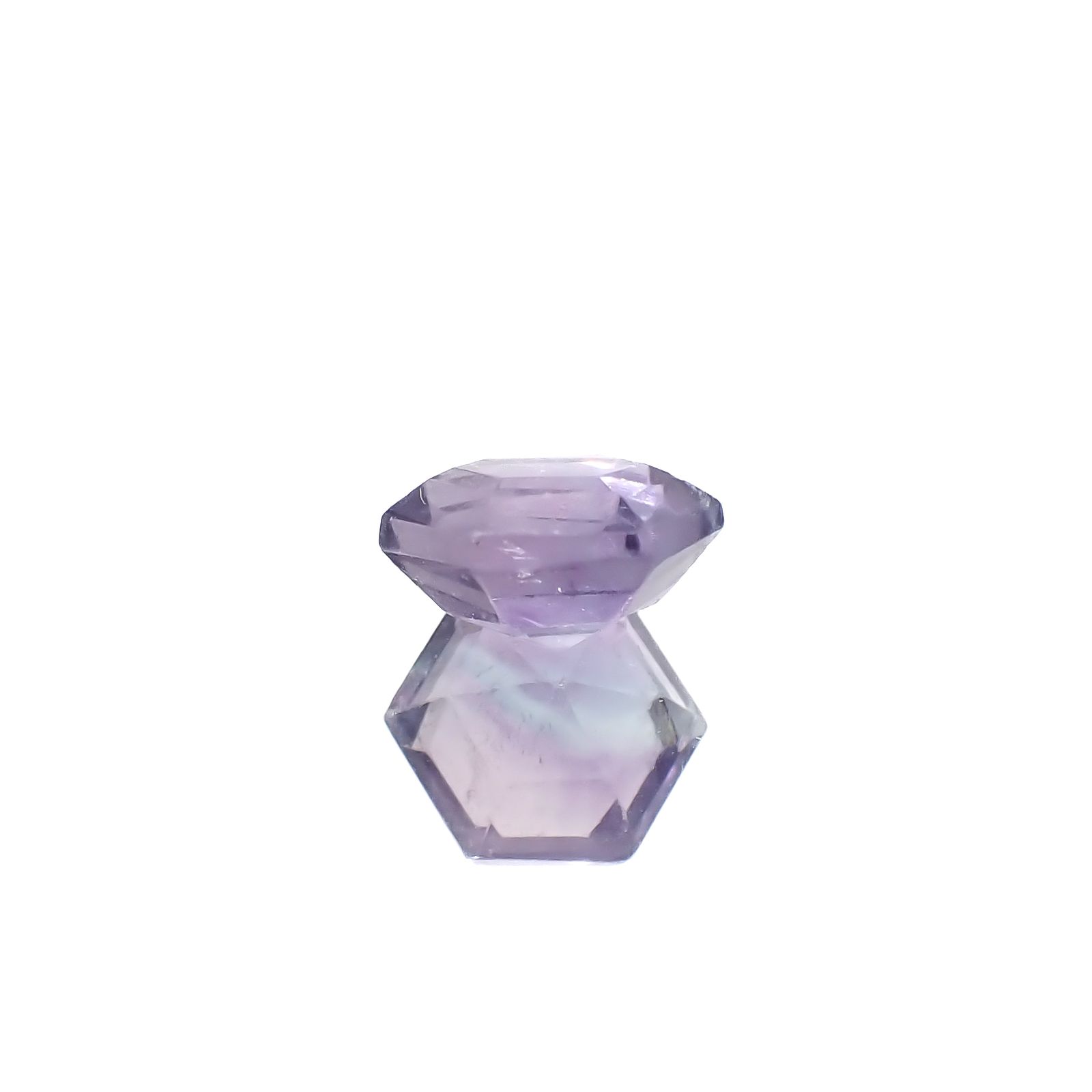 ◇ヘキサゴンカット◇パーティカラーフローライト フルオレッセンス 中国産 2.78ct[240628191]8.2x8.2mm前後