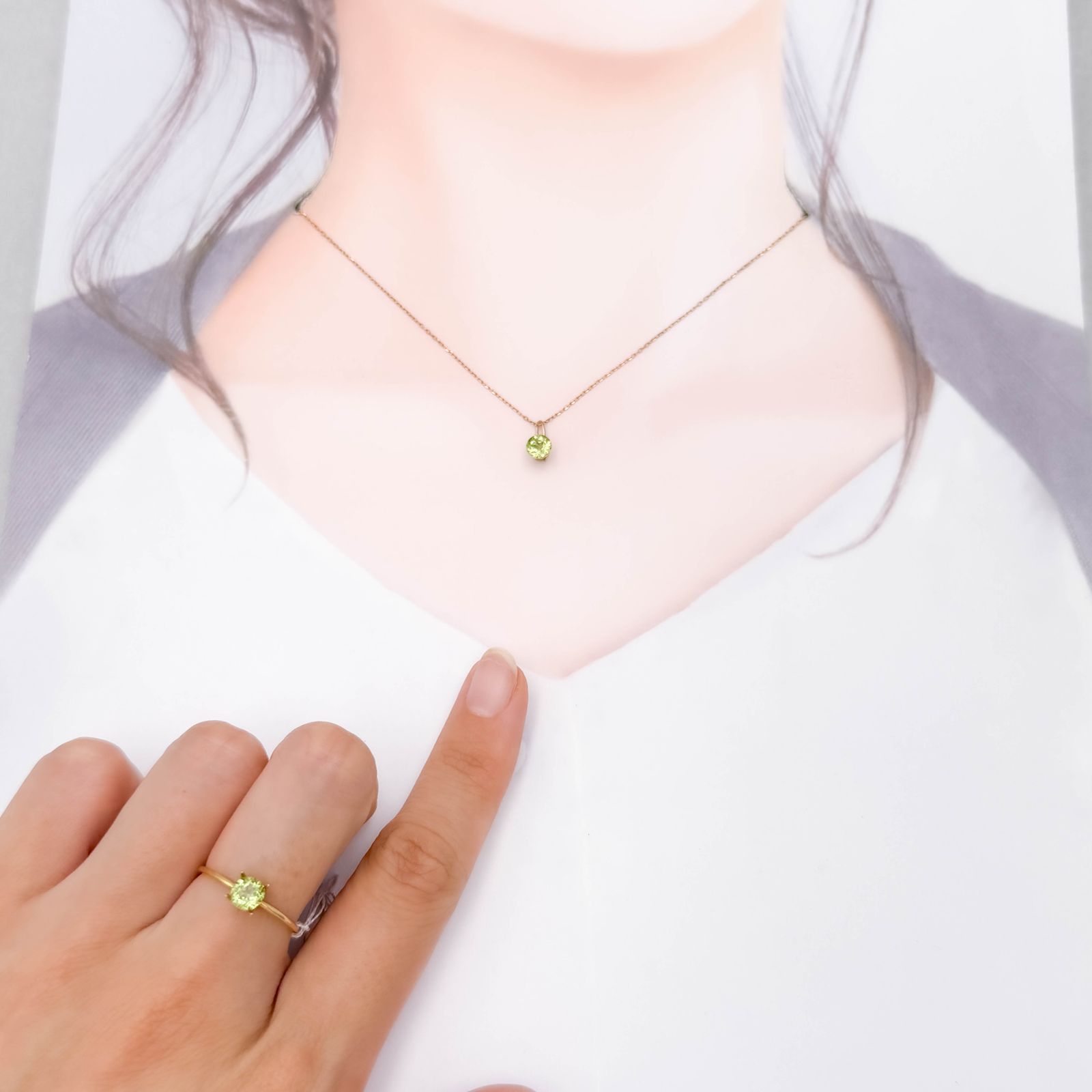 ◇ペアセット◇ペリドット 中国産 1.14ct(2pcs合計) [250730794]5x5mm前後
