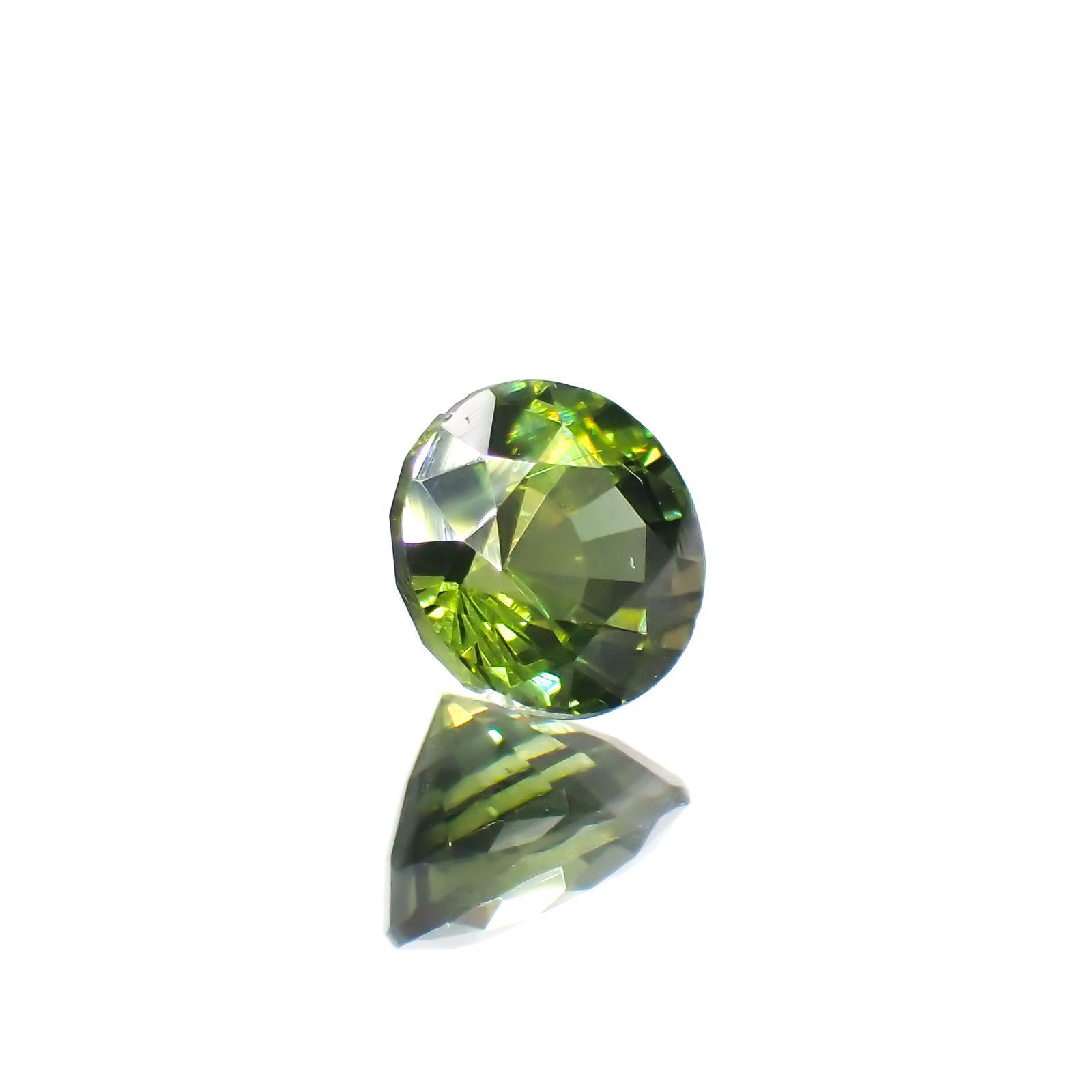 グリーンジルコン(宝石名ジルコン)スリランカ/カンボジア産 1.13ct 識別済[220114899]5.9x5.8mm前後