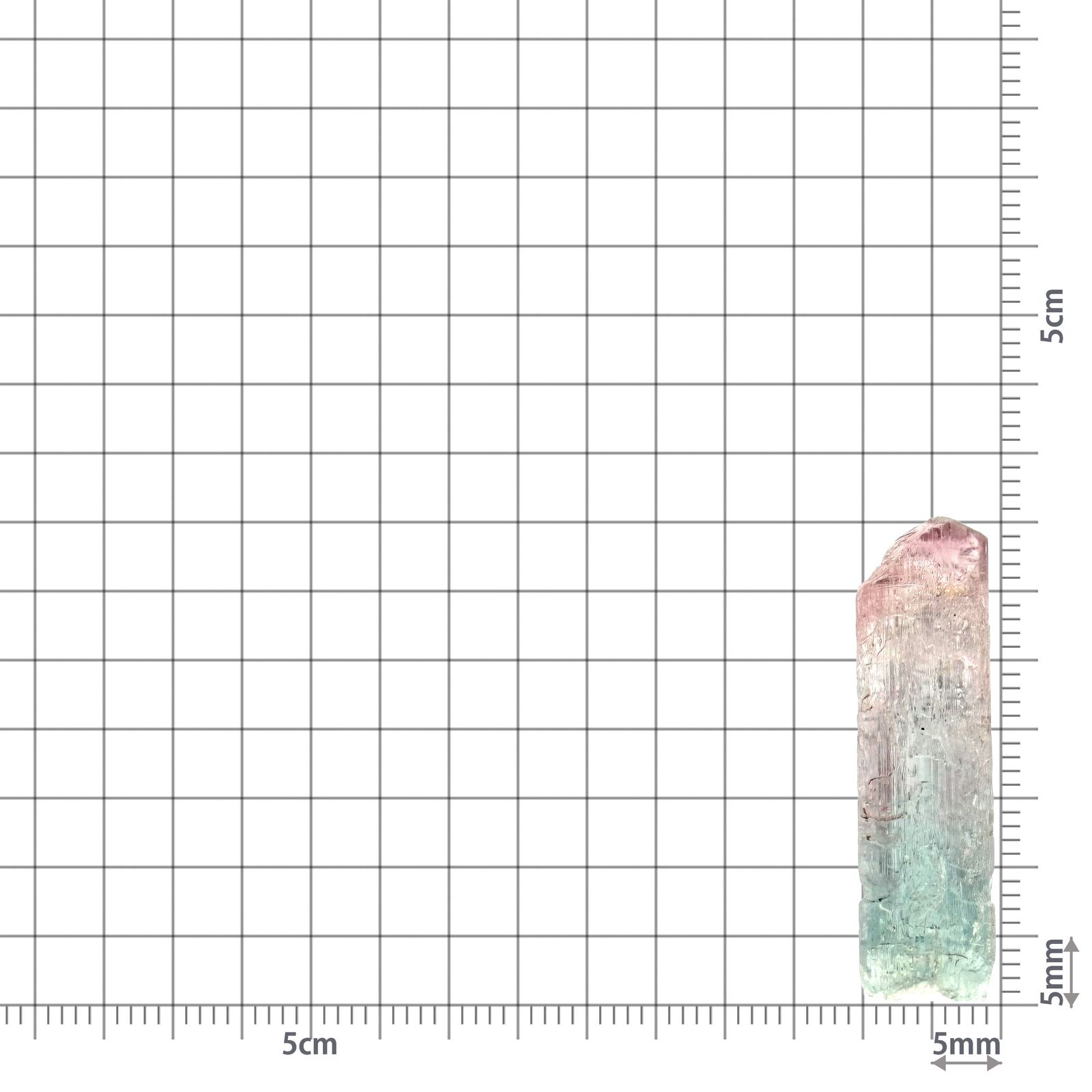トルマリン柱状結晶原石 ブラジル ミナスジェライス州バーハ・ド・サリナス産 アクリル台座付き 24.45ct(4.89g) / 8.6x9.7x35.9mm前後 [260632364]