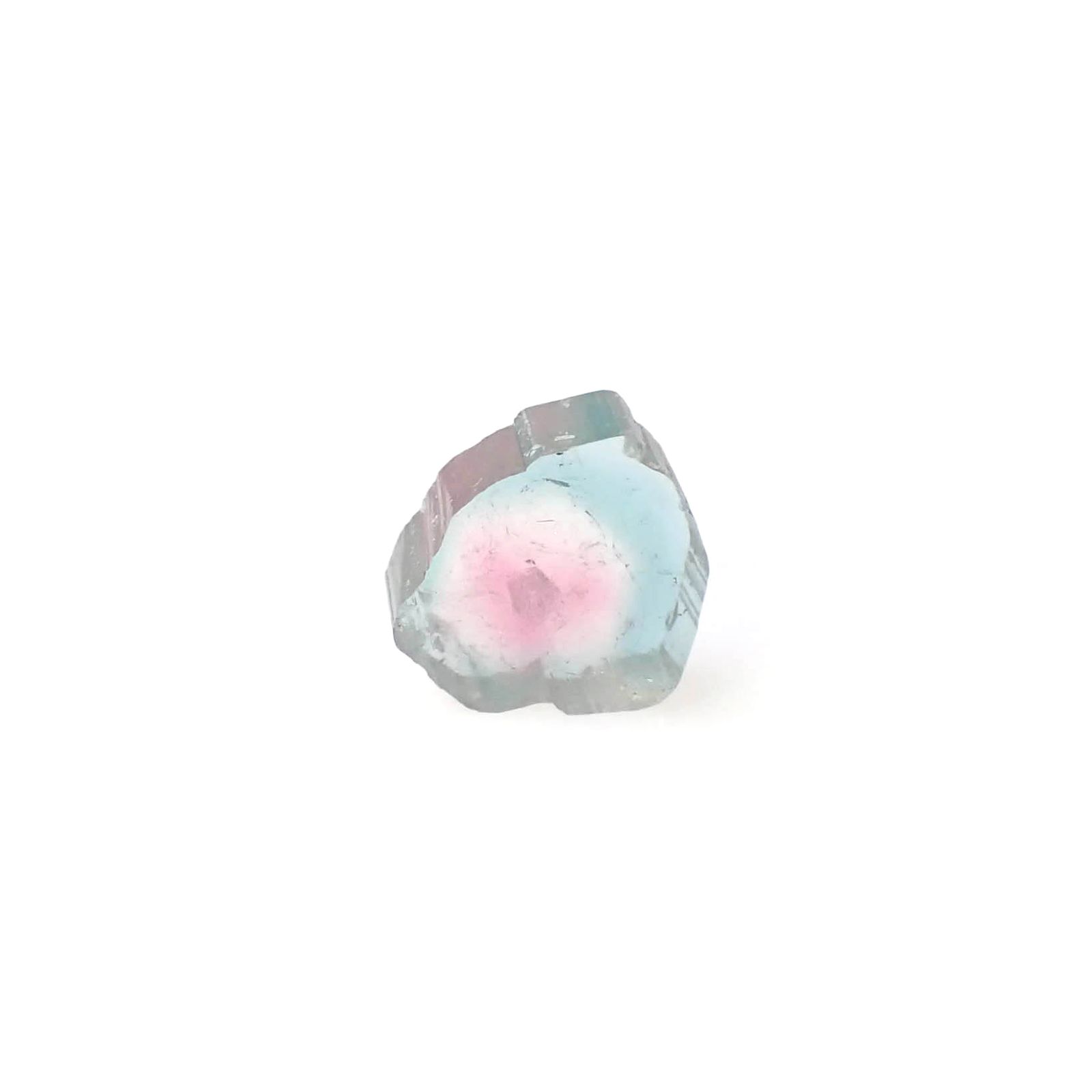 ウォーターメロントルマリン 原石スライス アフガニスタン産 1.65ct [250430216]7x6.9mm前後