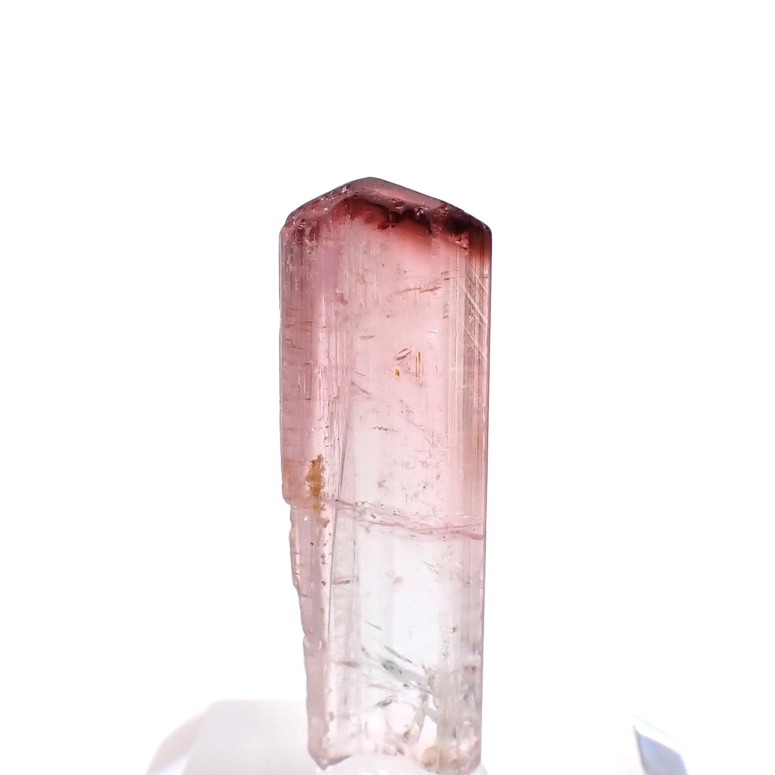 トルマリン柱状結晶原石 ナイジェリア産 アクリル台座付き 6.99ct(1.39g) / 5.3x8.2x23.4mm前後 [260632362]