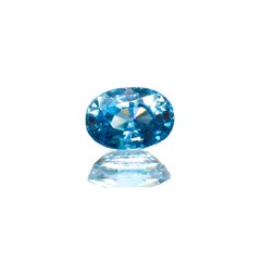 ブルージルコン(宝石名ジルコン) カンボジア産 1.42ct 識別済[251013453]7.1×5.2mm前後