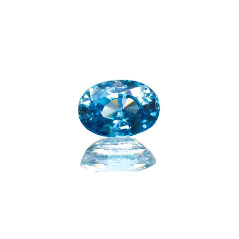 ブルージルコン(宝石名ジルコン) カンボジア産 1.42ct 識別済[251013453]7.1×5.2mm前後