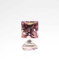 ◇プリンセスカット◇パパラチャサファイア(宝石名サファイア/別名パパラチャ・サファイア) スリランカ産 0.120ct ソ付(日独)[20116957]2.6×2.5mm前後