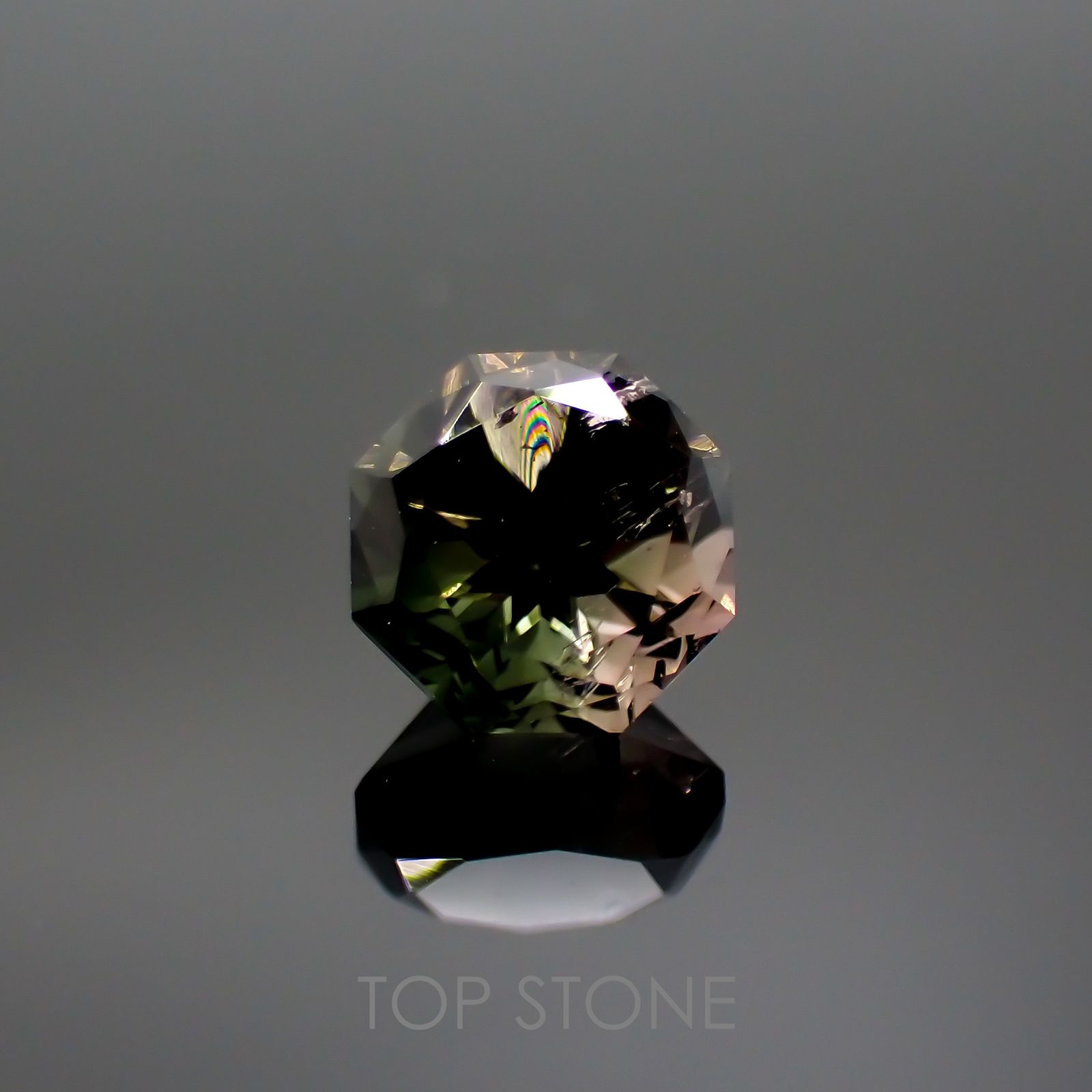 ◇オクタゴンカット◇バイカラートルマリンSA(宝石名バイカラー・トルマリン) ブラジル/アフリカ産 1.228ct ソ付(彩珠)[20129171]6.2×6.2mm前後