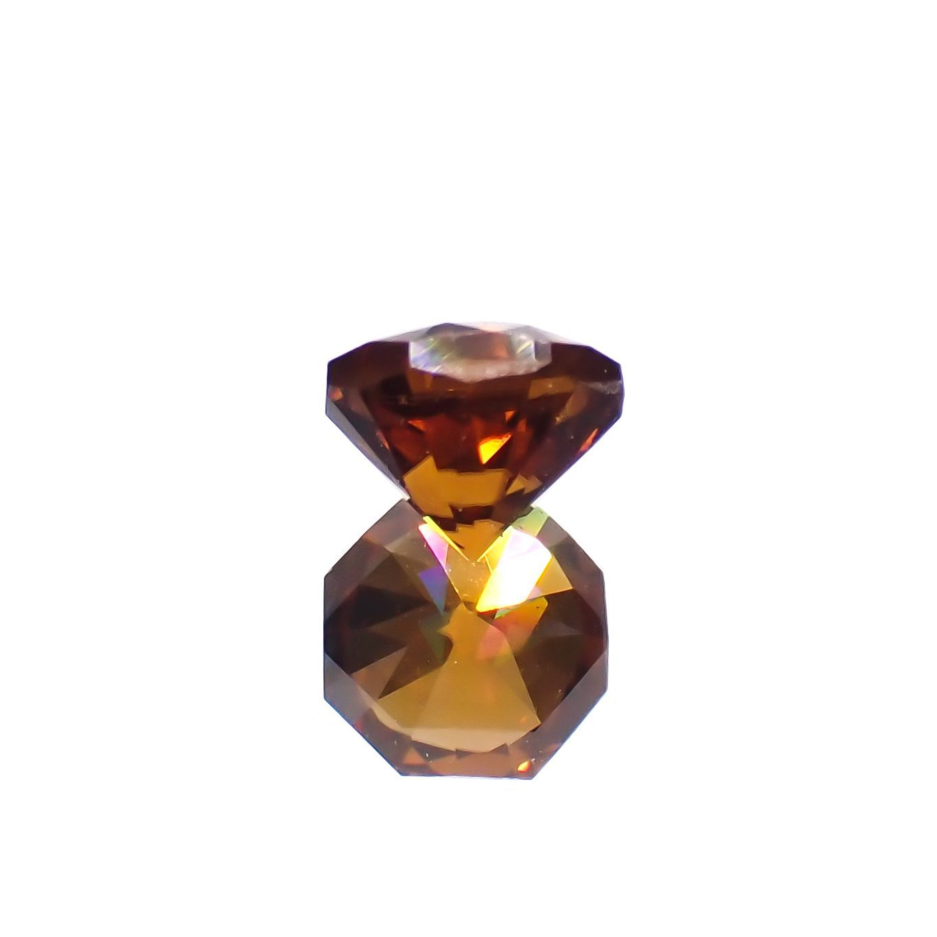 ◇オクタゴンカット◇オレンジジルコン(宝石名ジルコン)スリランカ/カンボジア産 0.87ct 識別済[230220702]5x4.9mm前後