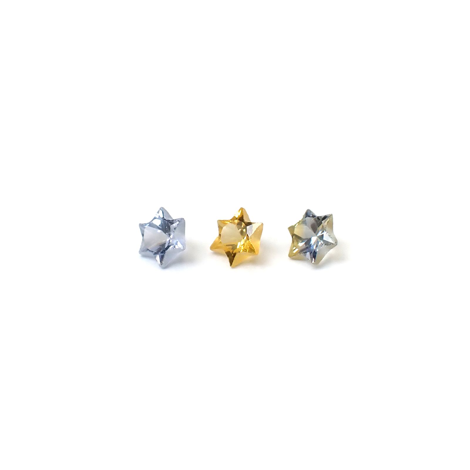◇カスタムカット◇サファイア カラーグラデーション3個セット スリランカ/マダガスカル産 0.29ct(3pcs合計) / 3.1x3.1mm前後 [260632329]