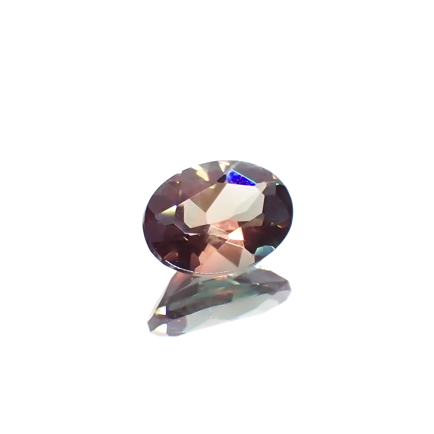 バイカラーアンデシン モンゴル産 0.71ct[231023572]7.2x5.2mm前後