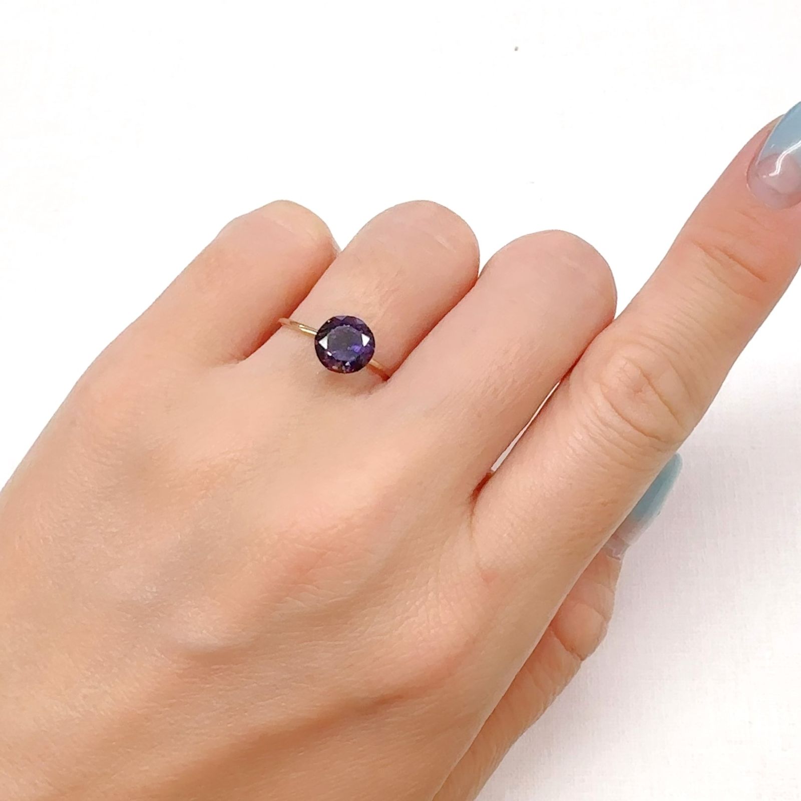 アメジストエレスチャル ナイジェリア産 1.43ct[240928872]7.6x7.5mm前後