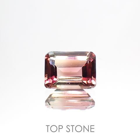 バイカラートルマリン(宝石名バイカラー・トルマリン) ブラジル産 1.208ct ソ付(彩珠)[211013625]7.2×5.3mm前後