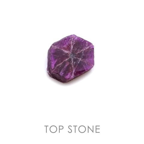 トラピッチェルビー(宝石名トラピッチェ・ルビー) ビルマ産 原石・結晶 0.44ct 識別済[19111531]4.9×4.1mm前後