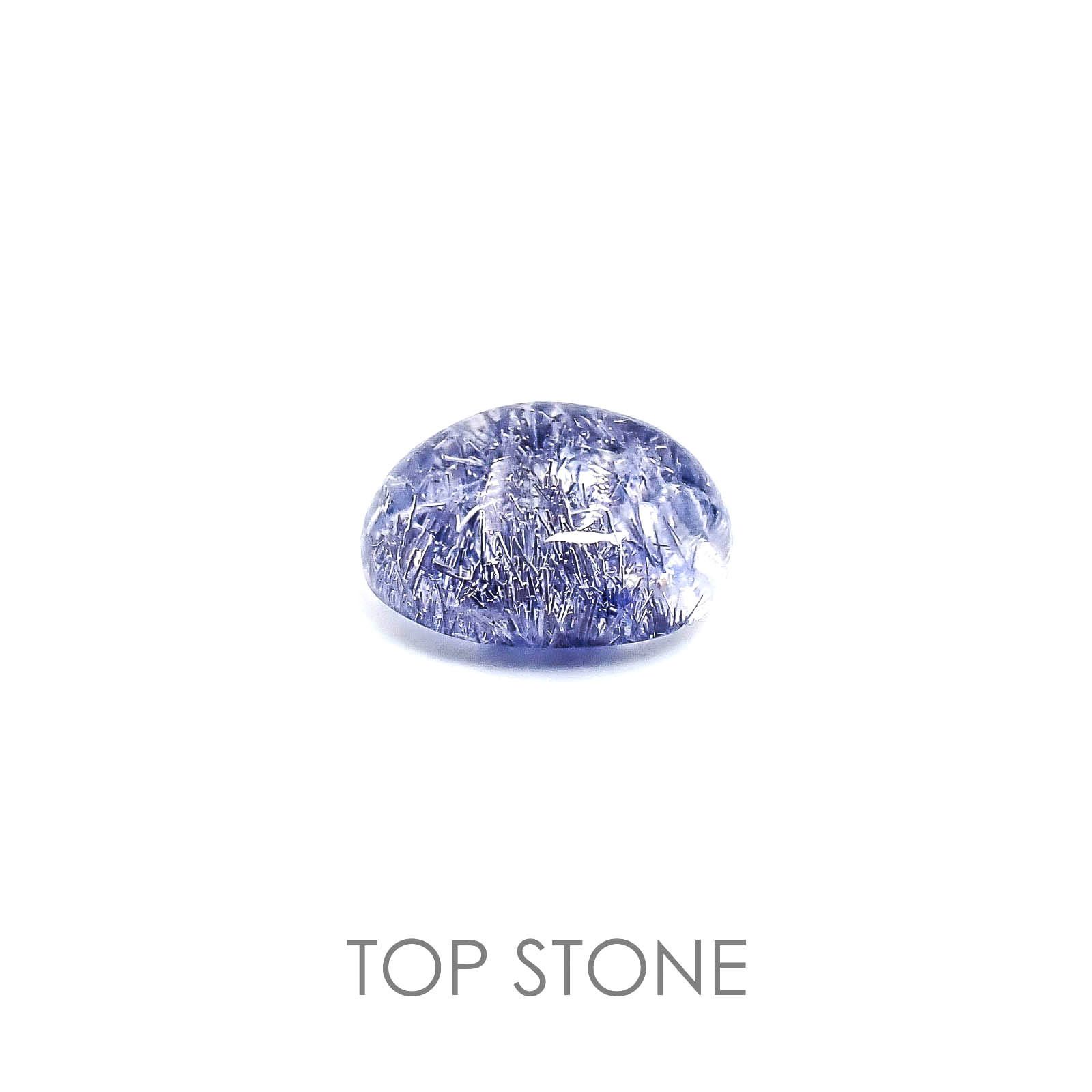 デュモルチェライトインクォーツ ブラジル産 5.51ct[20062935]10.8×11.8mm前後