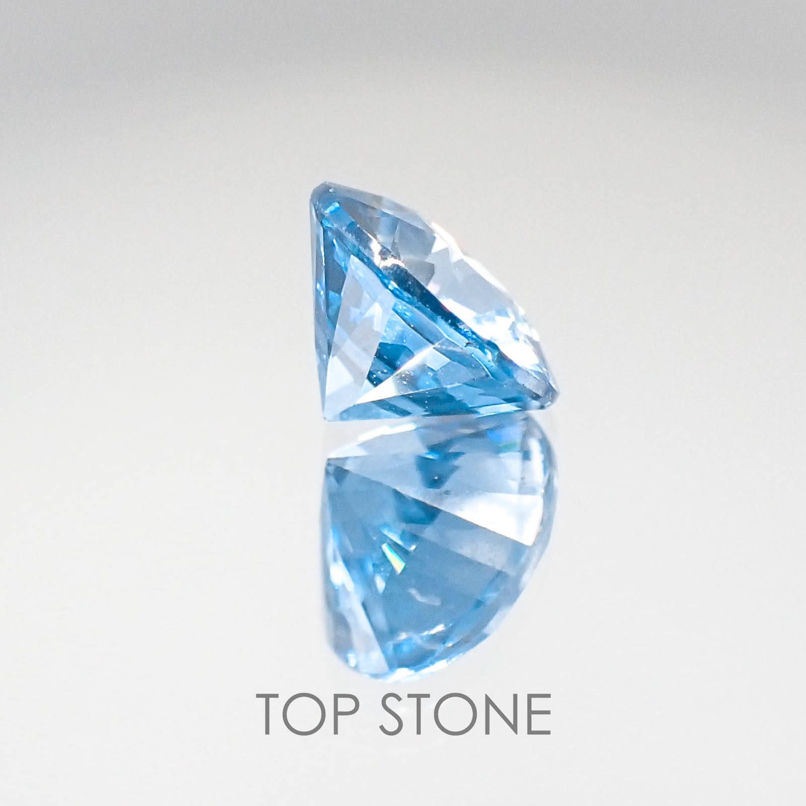 ブルージルコン(宝石名ジルコン) カンボジア産 1.89ct 識別済[20063292]7×7mm前後
