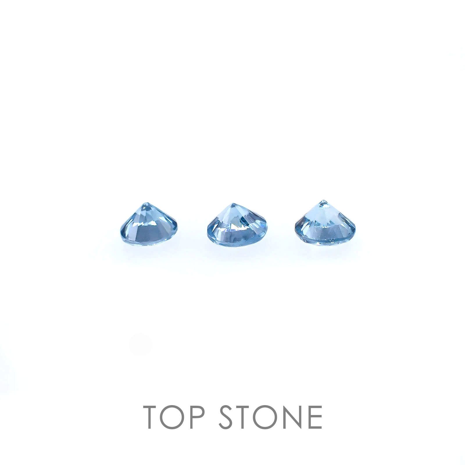 ブルージルコン カンボジア産 ルース(3個セット) 1.19ct[20063113]4×4mm前後