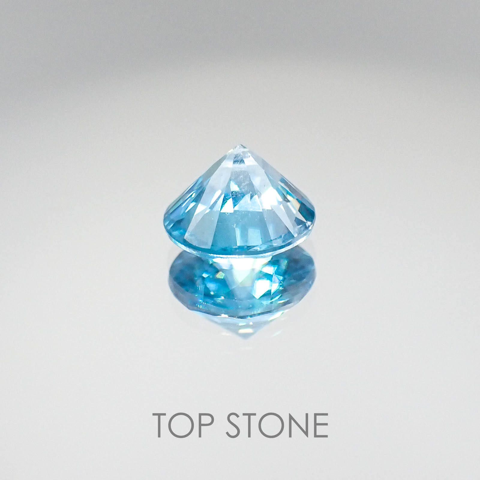 ブルージルコン(宝石名ジルコン) カンボジア産 1.89ct 識別済[20063292]7×7mm前後