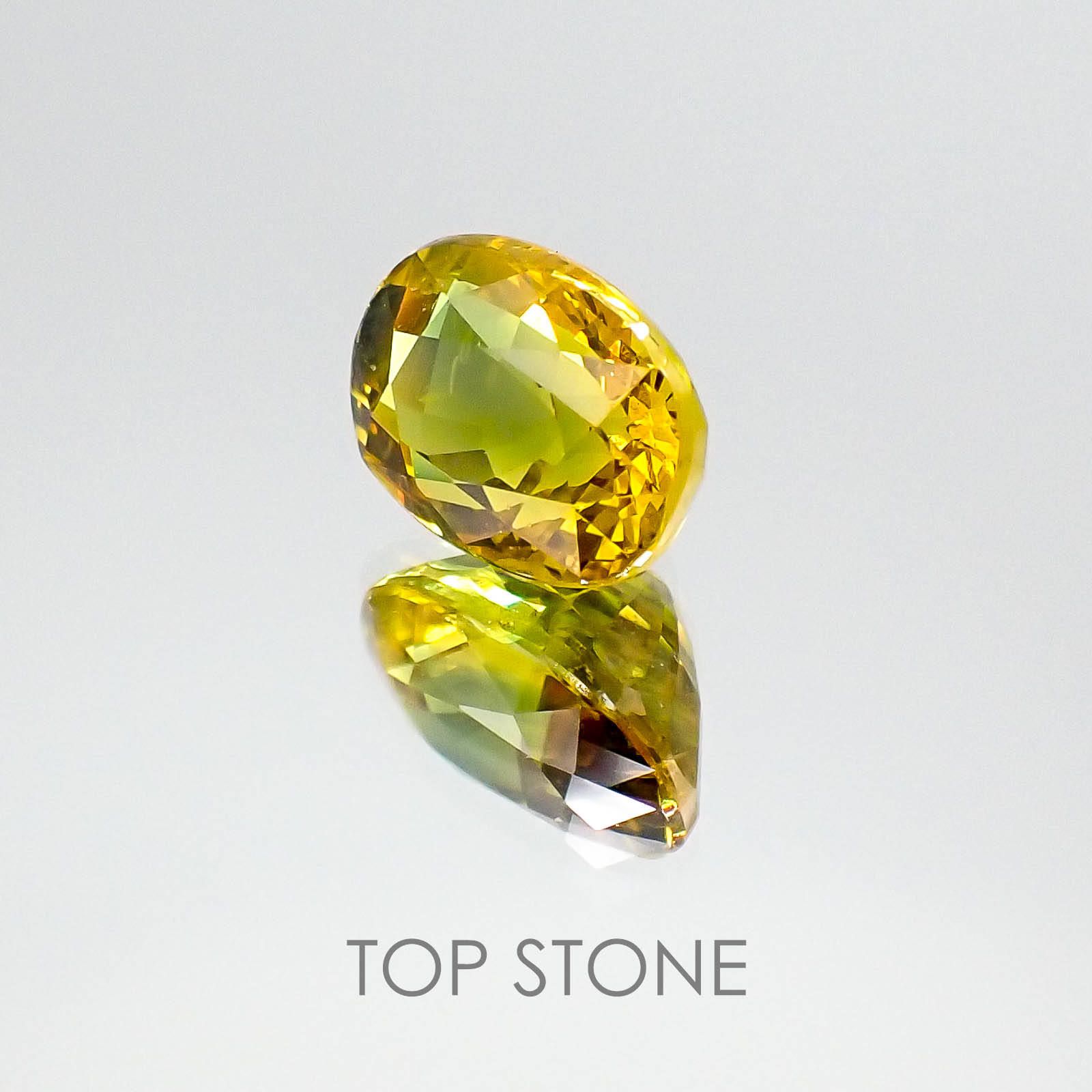 パーティカラーサファイア(宝石名パーティカラード・サファイア) タイ産 3.06ct 識別済[20063228]9.3×6.6mm前後
