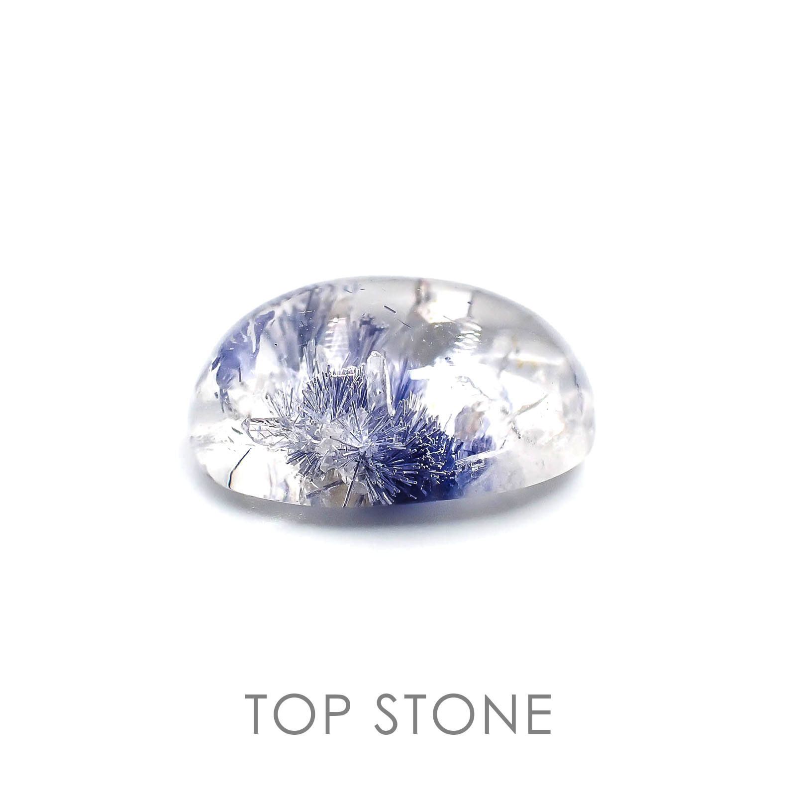 デュモルチェライトインクォーツ 南アフリカ産 ルース 10.17ct[20062934]11.4×16.6mm前後
