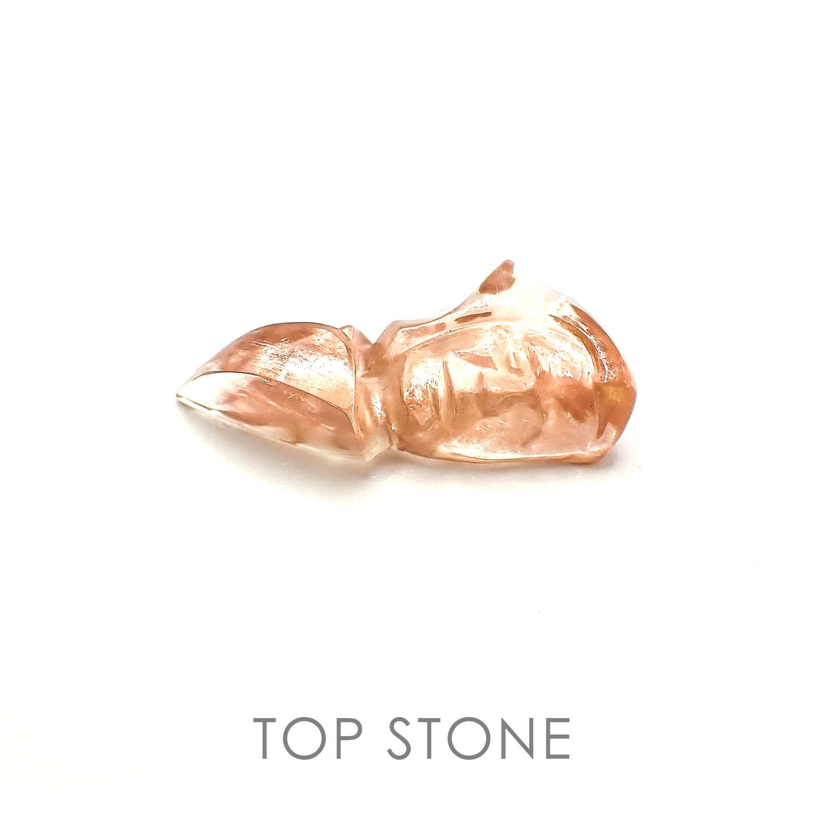 ◇カスタムカット・人物彫刻◇オレゴンサンストーン オレゴン産 ルース 10.49ct[20062807]26.9×12.6mm前後