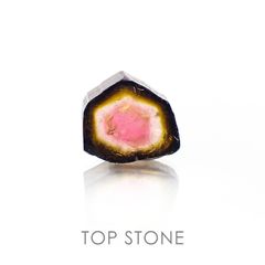 ウォーターメロントルマリン(宝石名トルマリン) ブラジル産 原石・結晶 3.84ct 識別済[20063252]9.5×10.3mm前後