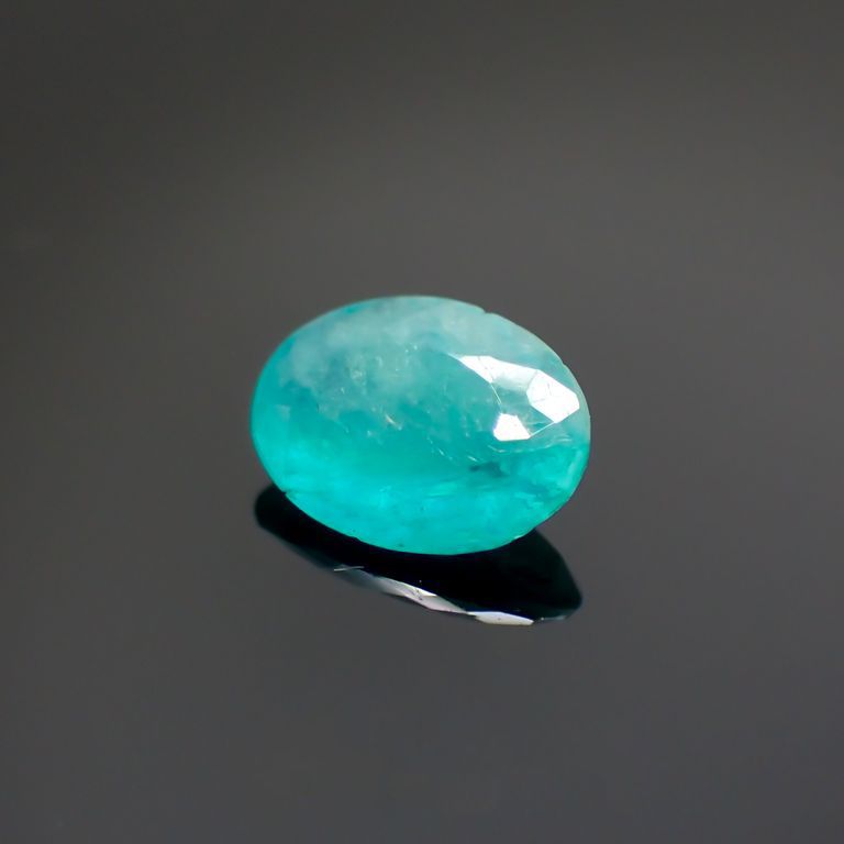 パライバトルマリン(宝石名トルマリン/別名パライバ・トルマリン) ブラジル産 0.48ct GIA鑑付[210711764]6.4×4.8mm前後