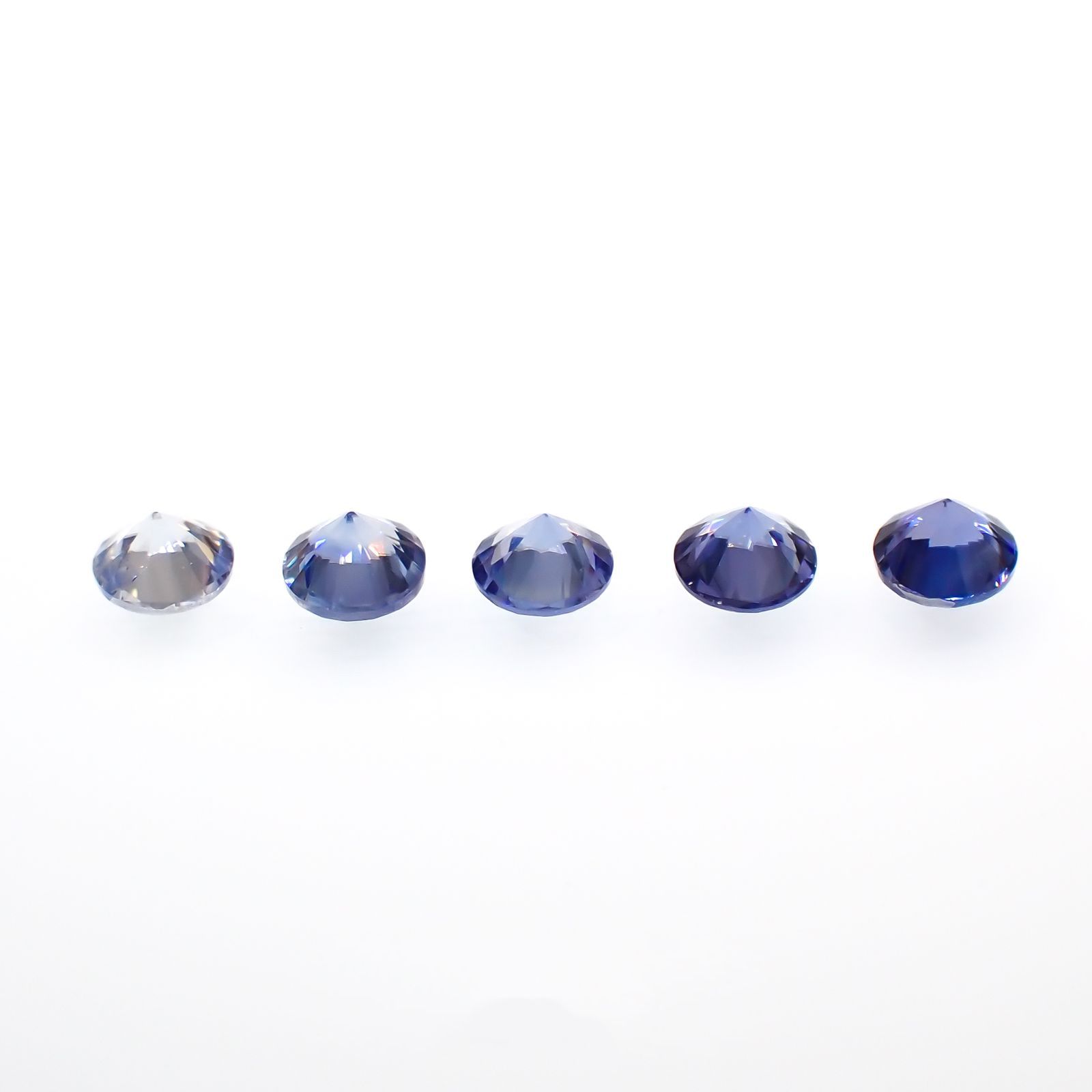 ベニトアイト カラーグラデーション5個セット アメリカ・カリフォルニア州サンベニト産 0.26ct(5pcs合計)[220616632]2.3x2.3mm前後