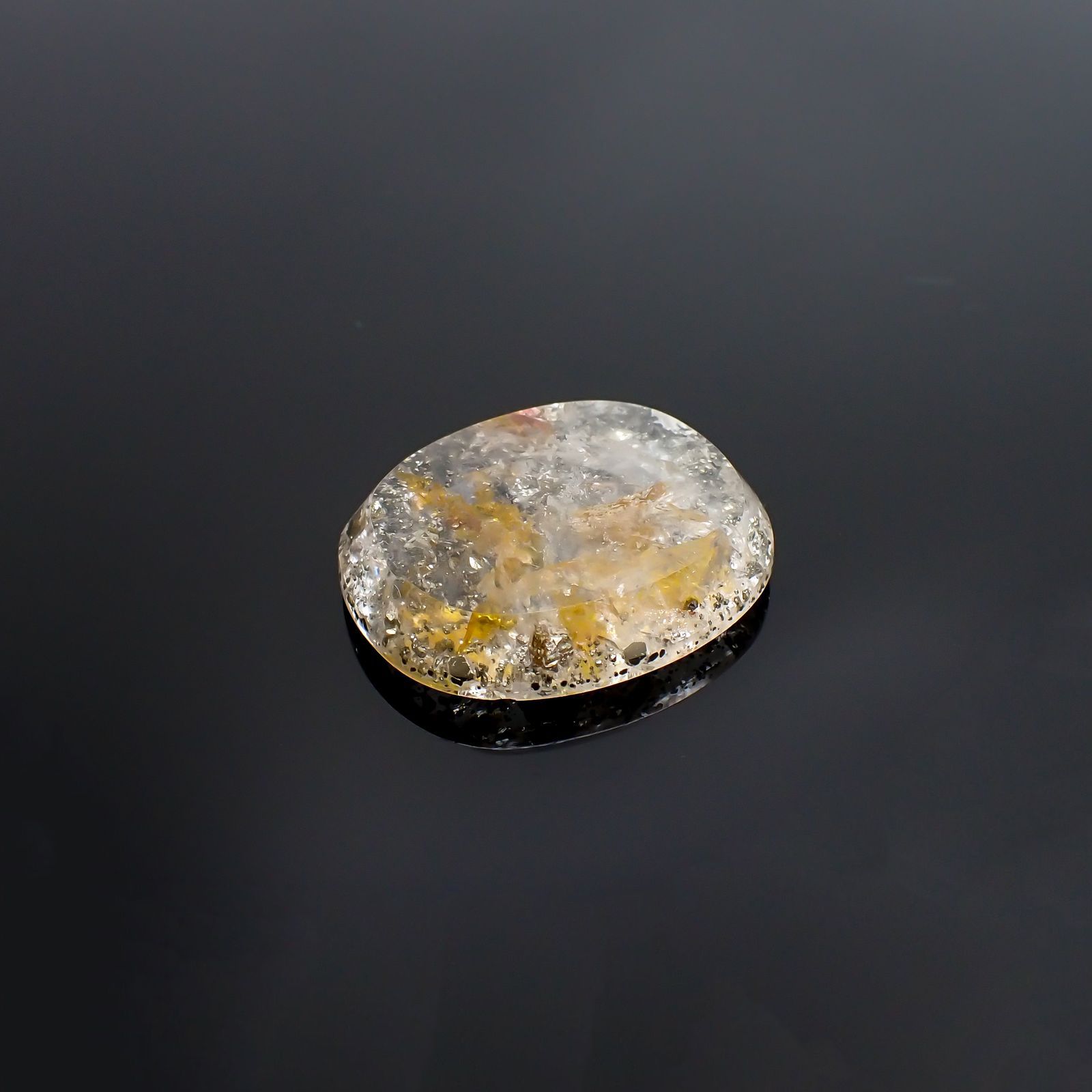 パイライトインクォーツ ブラジル産 37.57ct[220515770]27.7x23.6mm前後