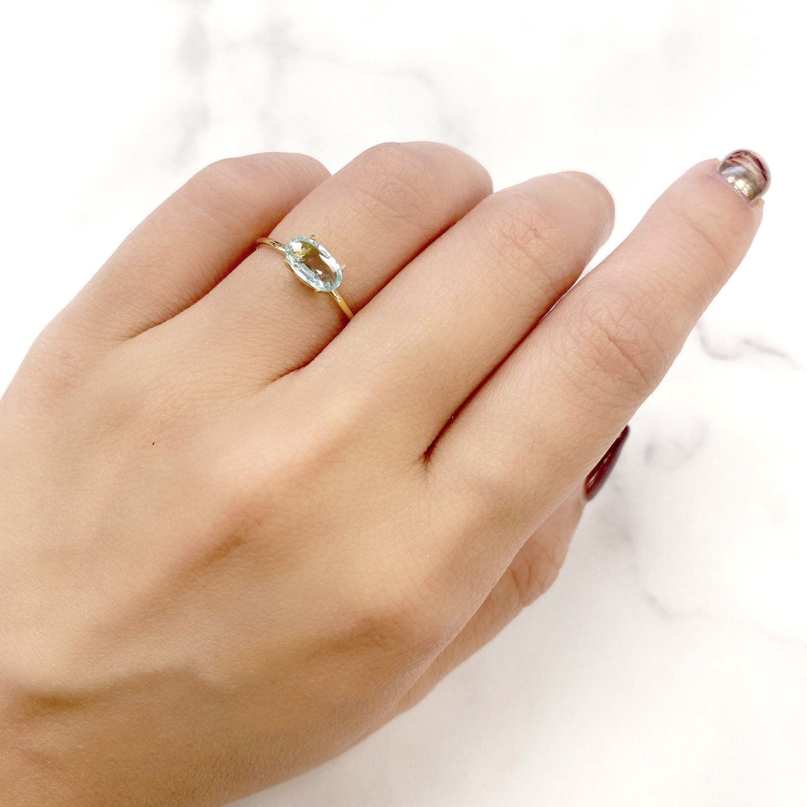 パライバトルマリン(宝石名トルマリン/別名パライバ・トルマリン)モザンビーク産 0.65ct 識別済[230421884]7.9x4.7mm前後