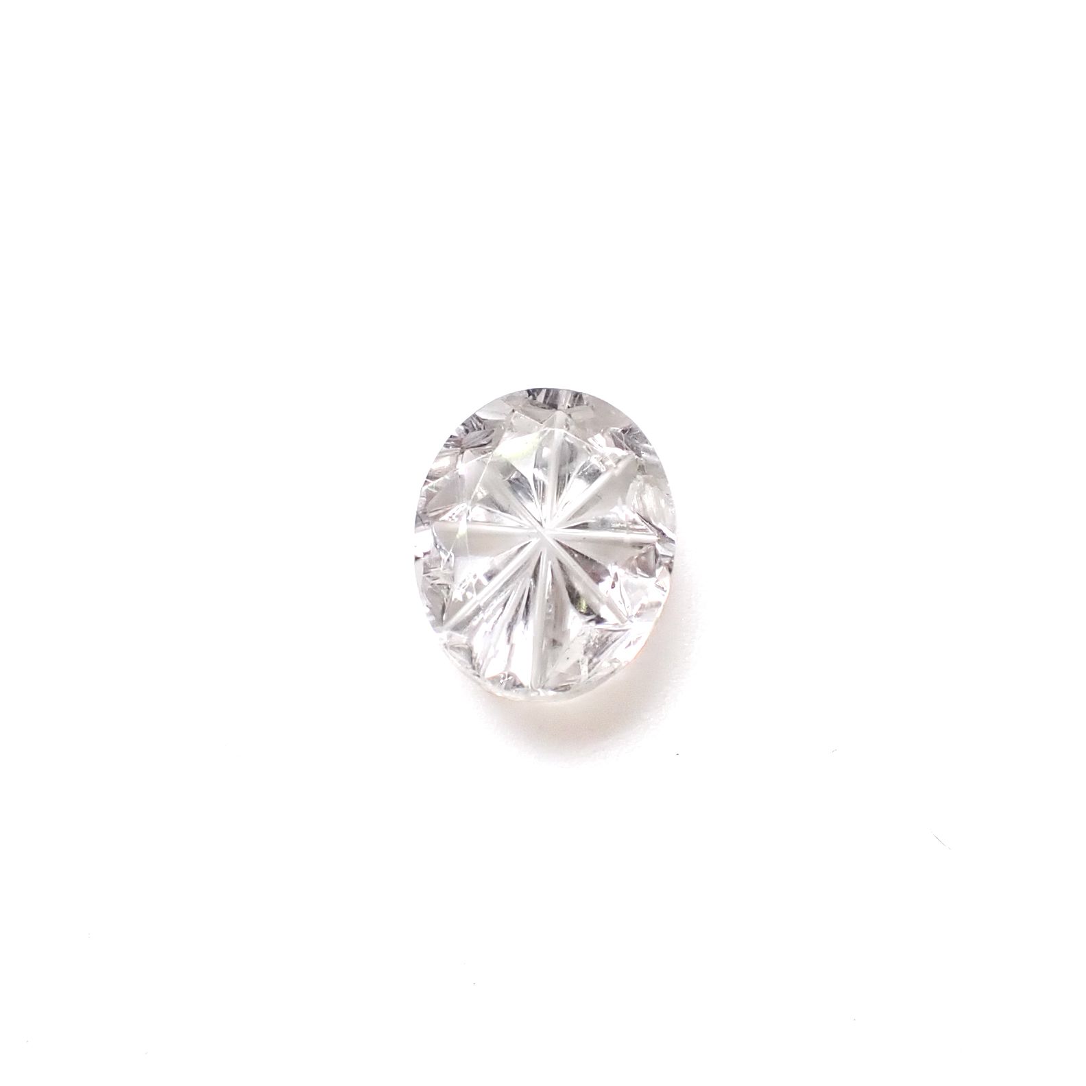 ◇甲州貴石切子Plus Three◇ダンビュライト カード付き(宝石名ダンブライト)メキシコ産 2.41ct 識別済[250630490]10x8.1mm前後