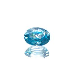 ブルージルコン(宝石名ジルコン)カンボジア産 2.51ct 識別済[220817502]8x5.9mm前後