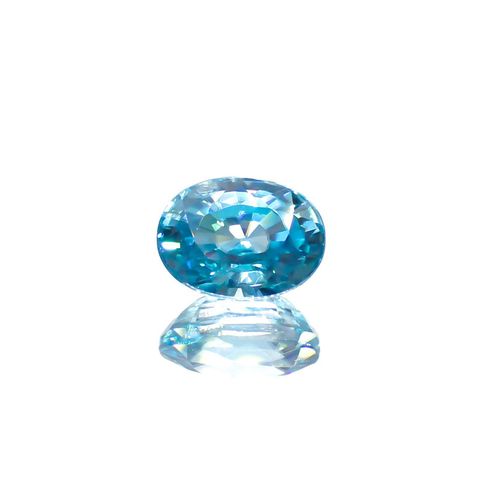 ブルージルコン(宝石名ジルコン)カンボジア産 2.51ct 識別済[220817502]8x5.9mm前後