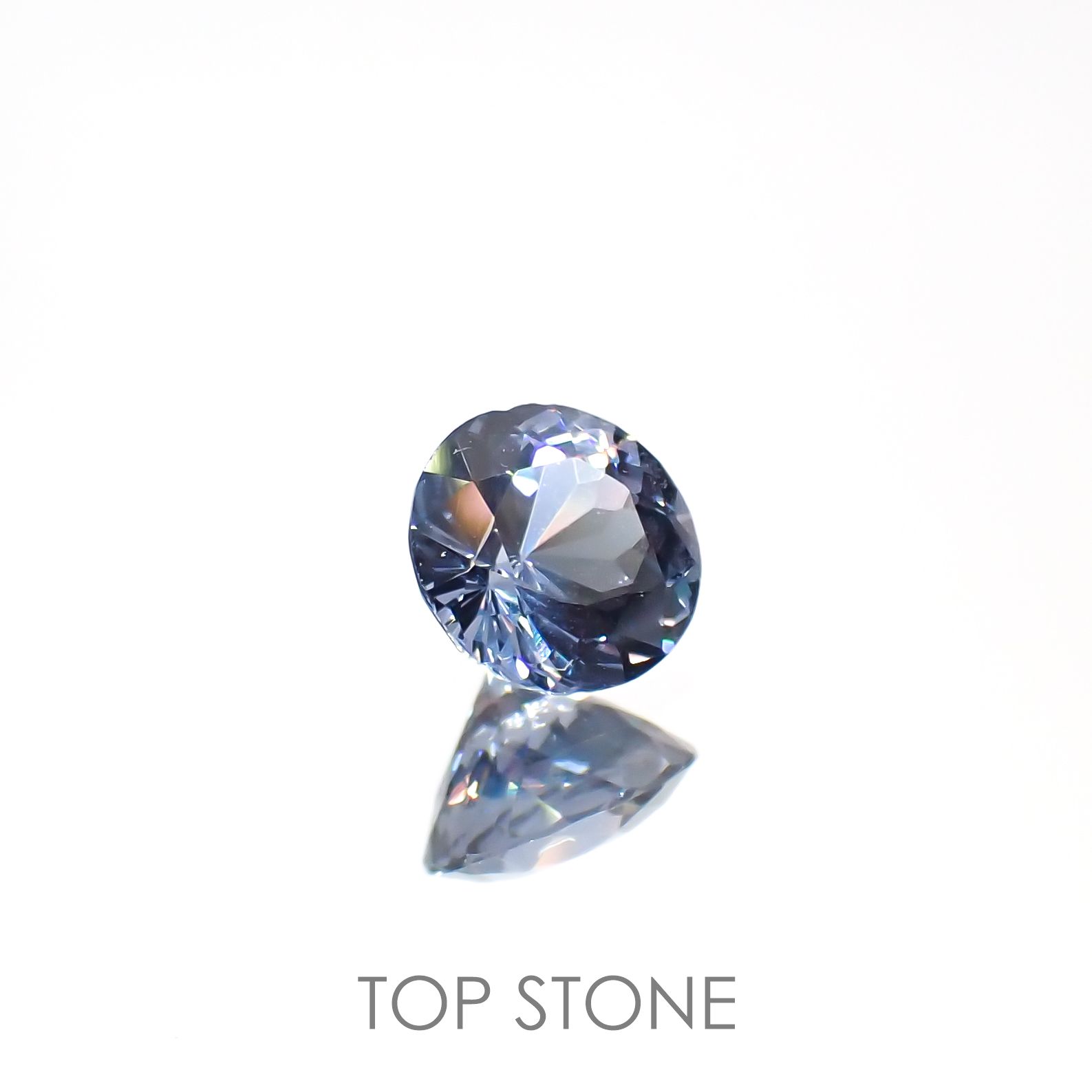 ブルーグレイッシュスピネル(宝石名スピネル)ビルマ/マダガスカル産 0.65ct 識別済[220516052]5.3x5.2mm前後
